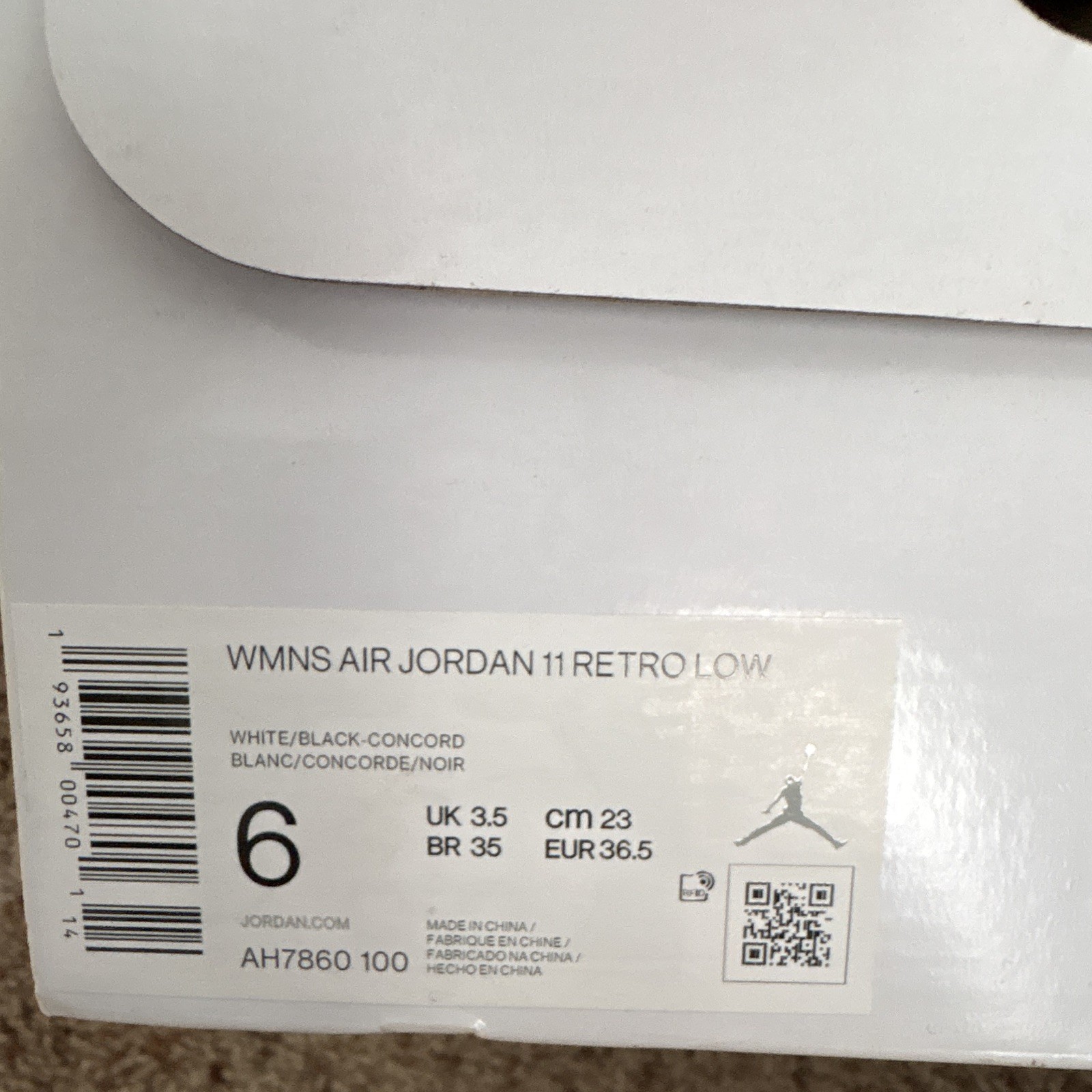 Jordan Womens Air Jordan 11 Retro Low Concord Sketch AH7860-100 Sneakers