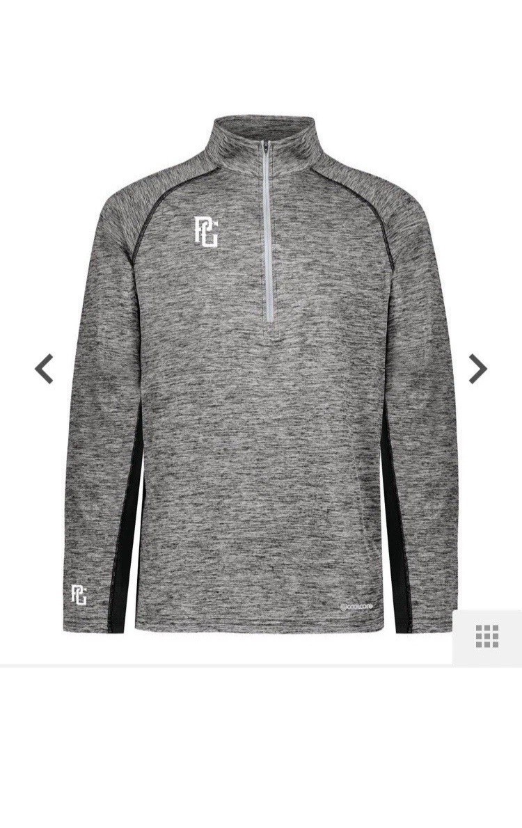 Perfect Game Activewear Men’s PG 1/4 Zip Pullover Heather Black Size XXL NWT