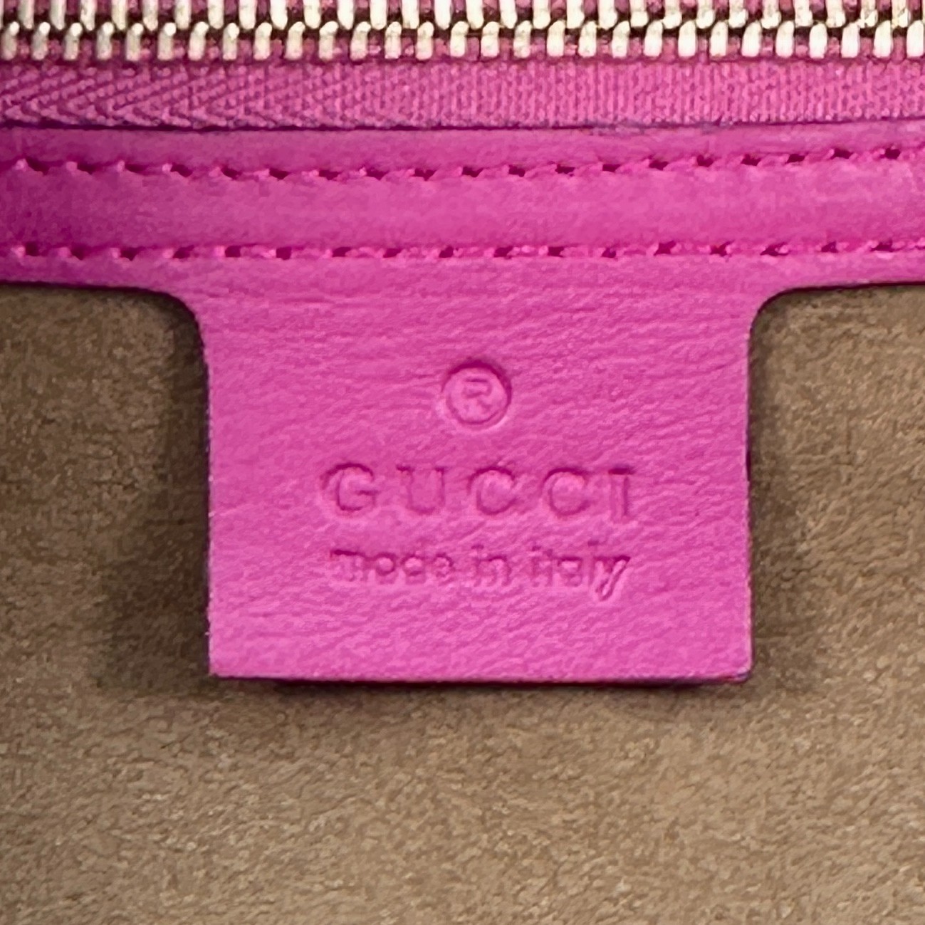 Gucci GG Supreme Monogram 2 Way Purse Bag Tote Pink