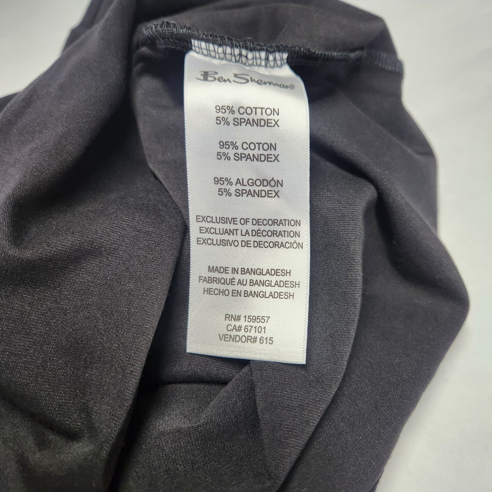 Ben Sherman Men’s Black Solid Crew Neck Short Sleeve Cotton Knit Tee Large