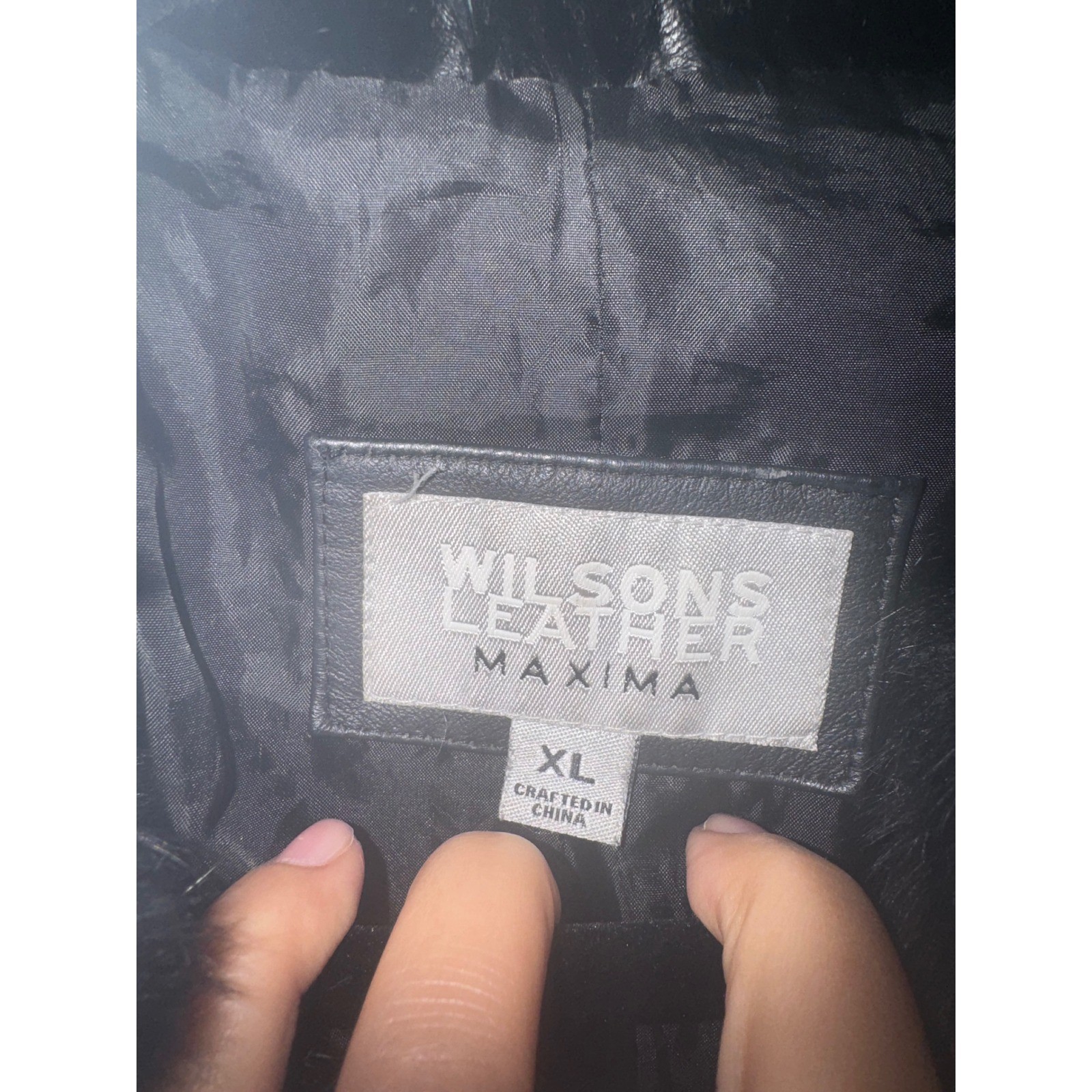 Wilsons Leather Black Genuine Fur Jacket Womens XL Coat Luxury Mob Wife FLAW