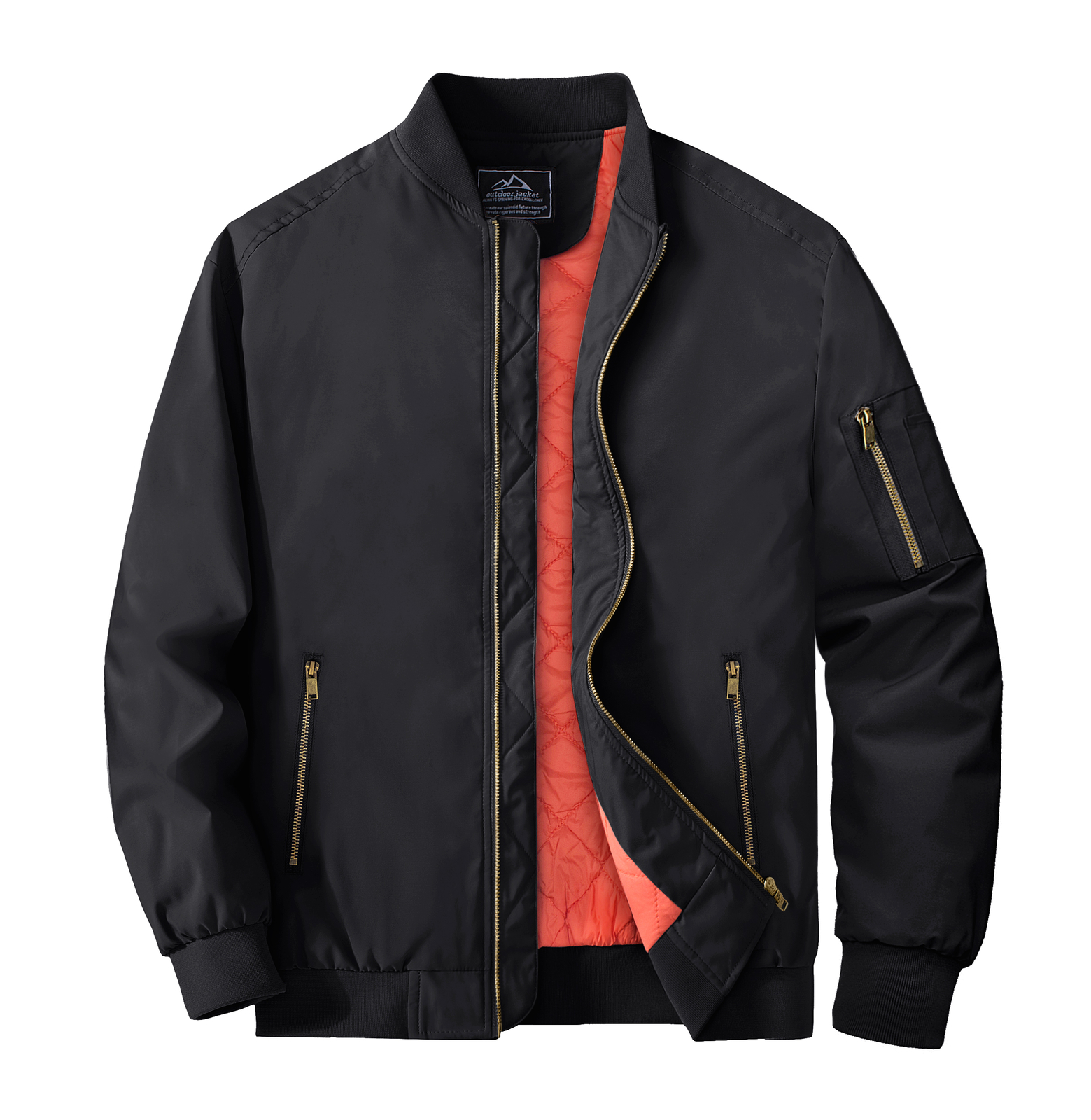 Men’s Windbreaker Warm Bomber Jackets Padded Spring Lightweight Casual Work Coat