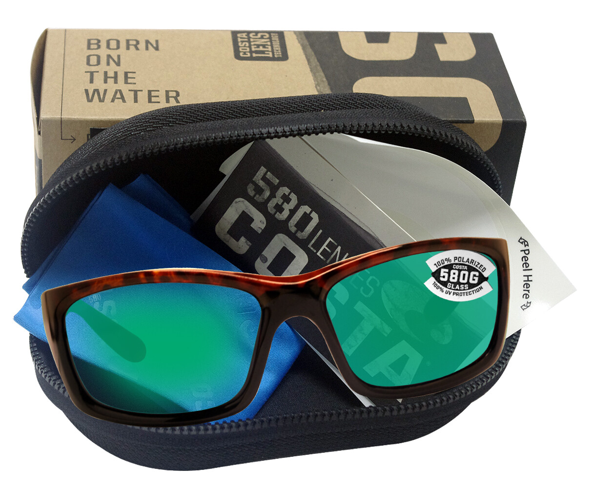 Costa Del Mar Jose Tortoise Frame Green Mirror 580 Glass Polarized Lens
