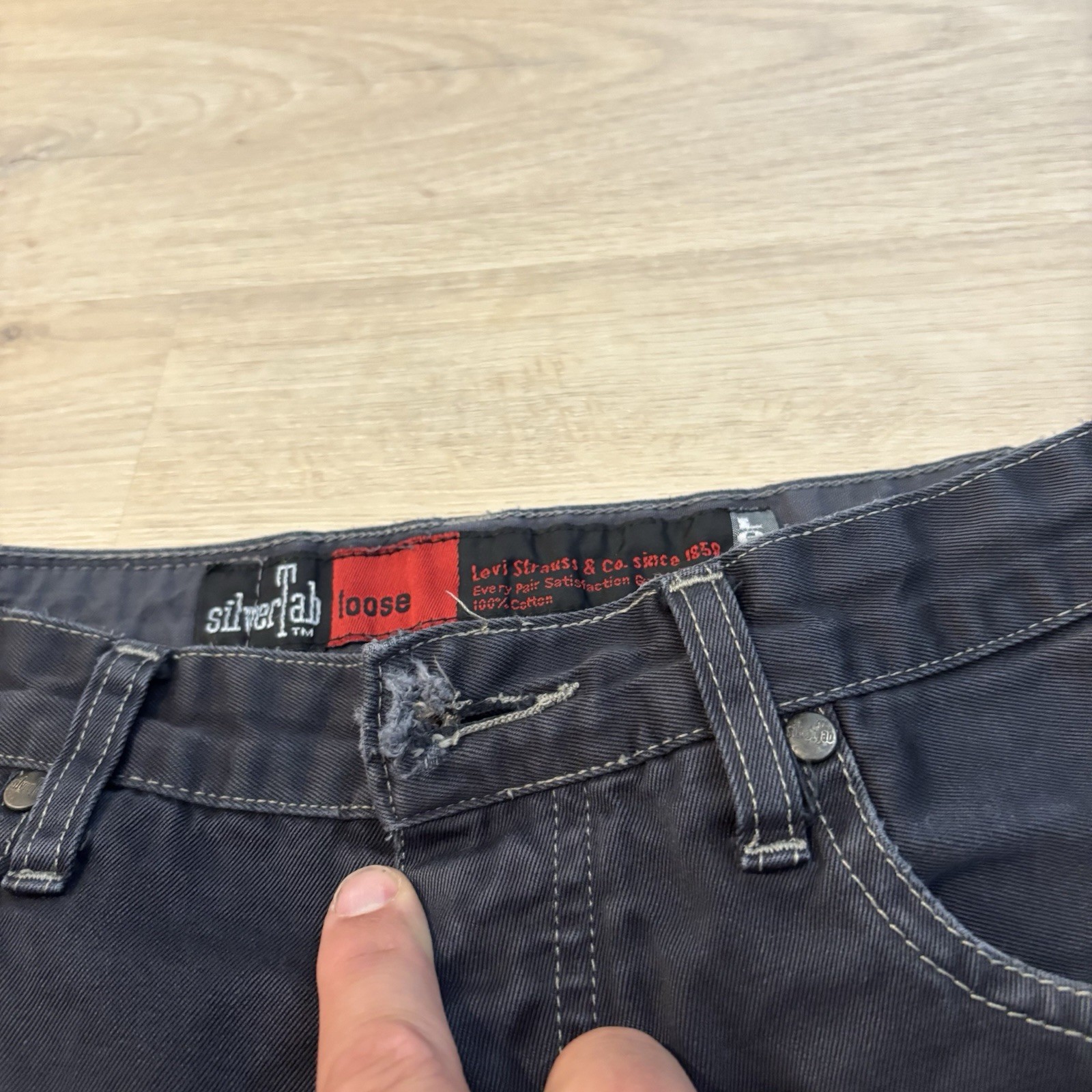 Vintage Levi Silvertab Loose Fit Jeans Men’s TAG 33×30 Gray Actual 30×29 *