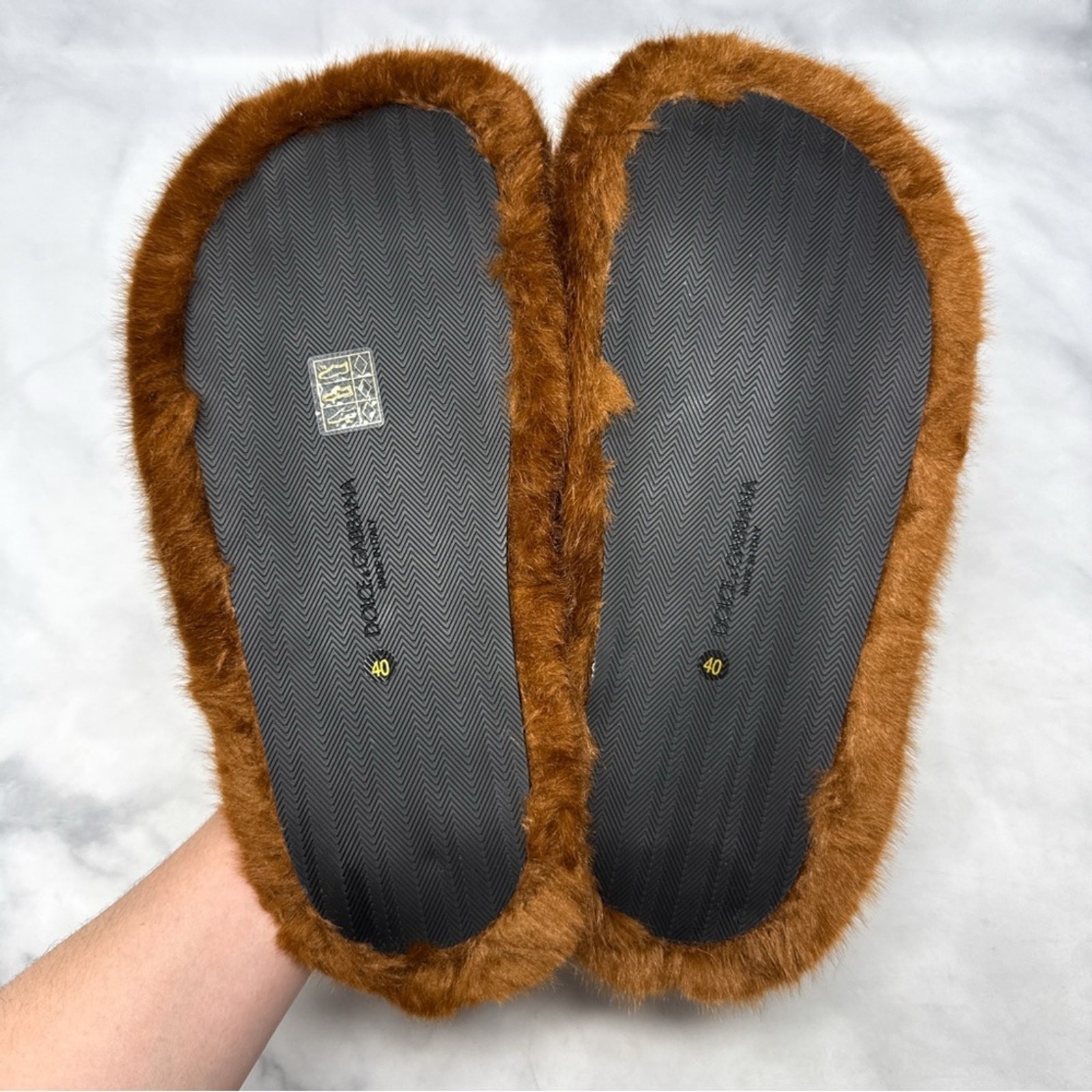 NEW Dolce & Gabbana Teddy Bear Open Toe Platform Slide Mule Slipper Shoes 40