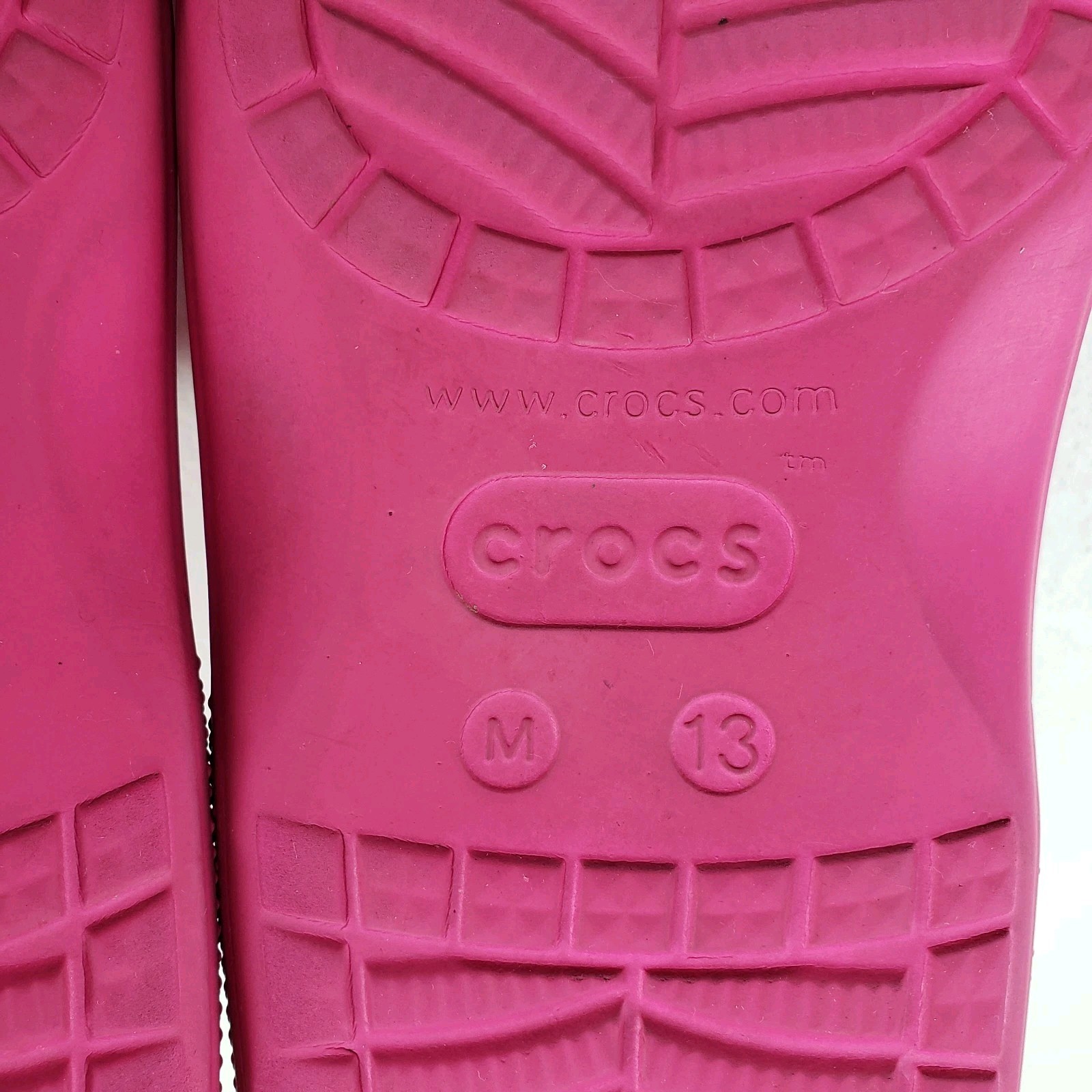 Crocs Baya Slide Sandal Mens 13 Pink Double Strap Slip On Comfort Shoe