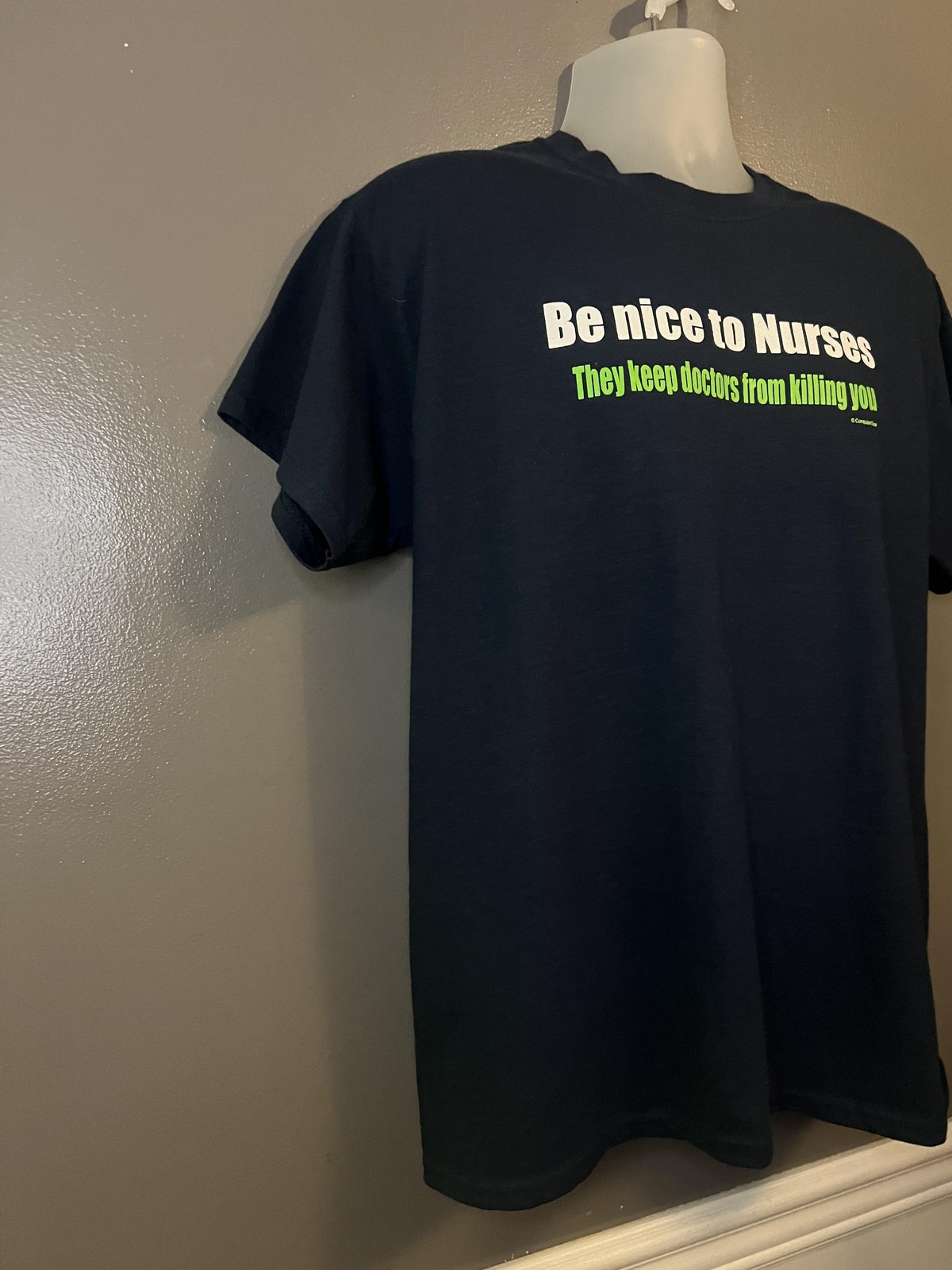 Be Nice to Nurses Shirt Mens Large Black Funny Graphic Humor Medical Nursing