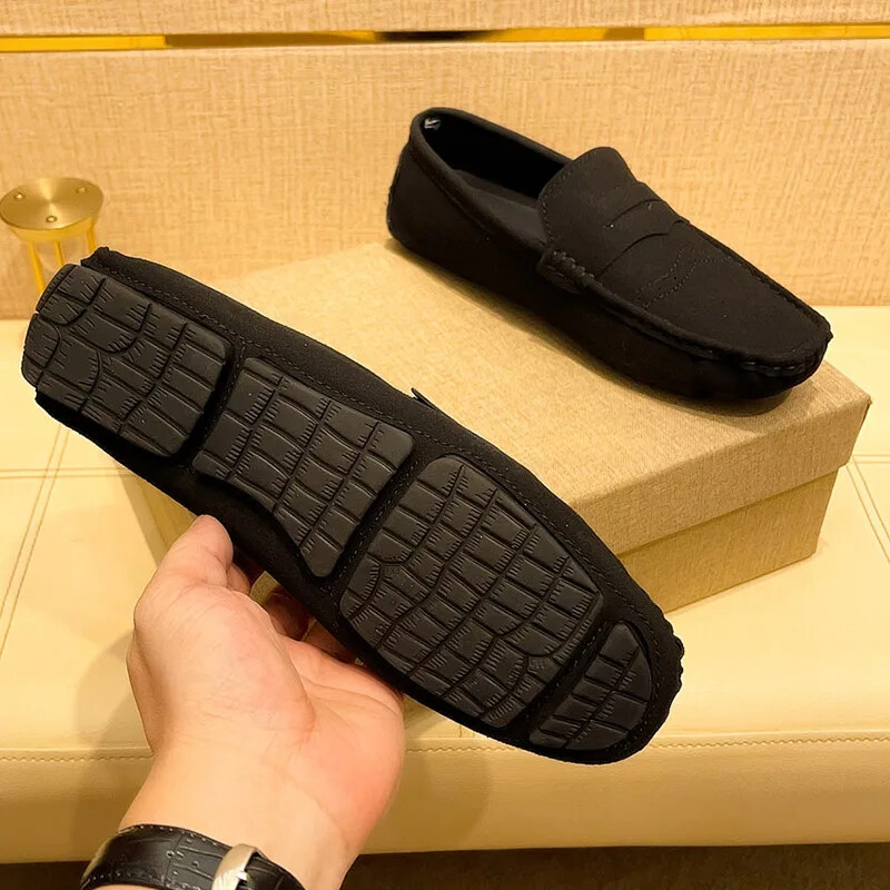 Men Casual Shoes Suede Lazy Slip-on Driving Flat Boat Shoes Loafers Moccasins