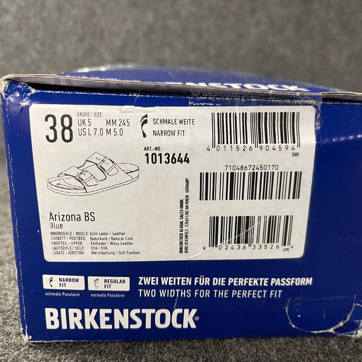 BIRKENSTOCK Arizona Soft Footbed Sandals Women’s Size US 7 Blue