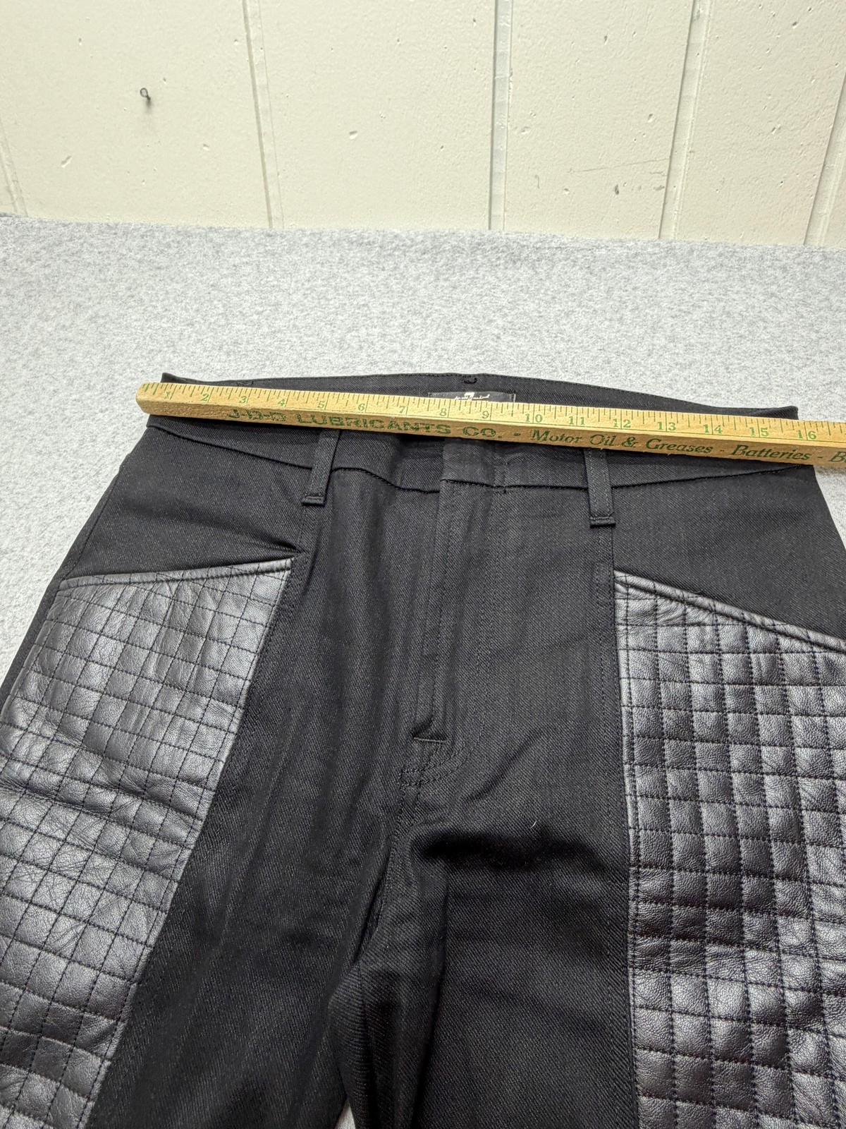 7 For All Mankind Jeans Mens 31×29 Black Skinny Moto Quilted Leather Denim