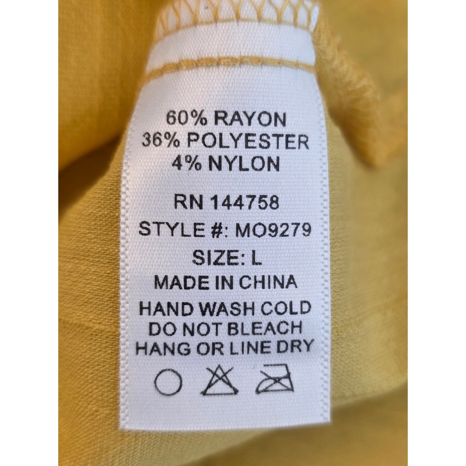 Ott Womens Mustard Yellow Button Front Puff Sleeve Blouse Large NEW