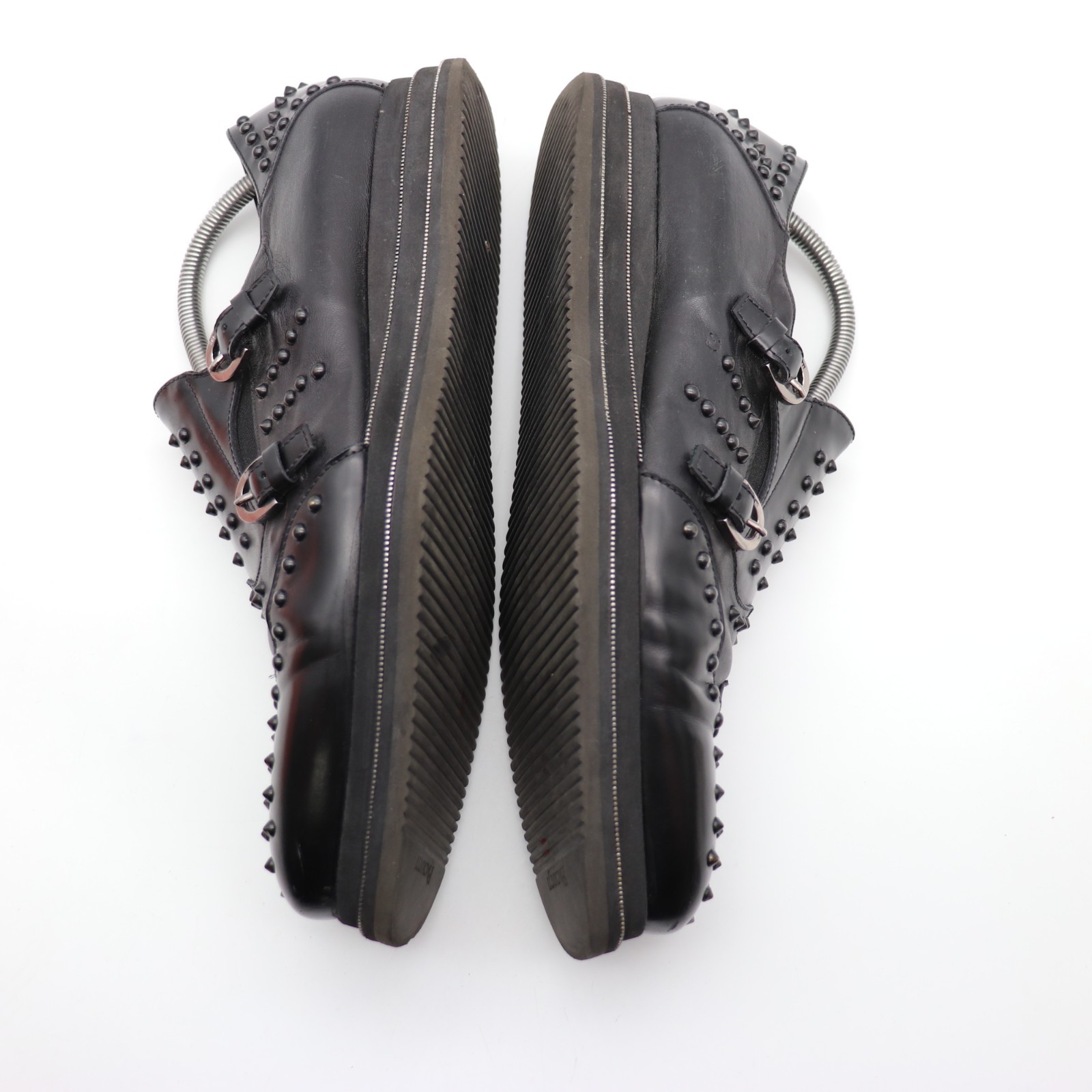 Cesare Paciotti Double Monk Men’s Size UK 8 US 9 Black Leather Studded