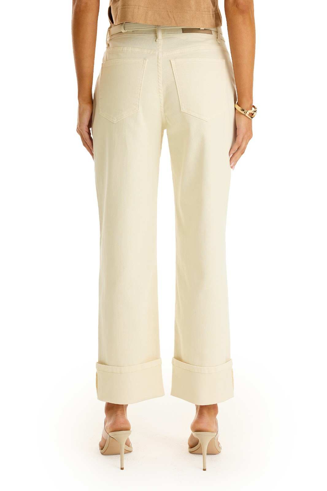 Ren Cropped Cuff Jean Ivory THE NOLI SHOP