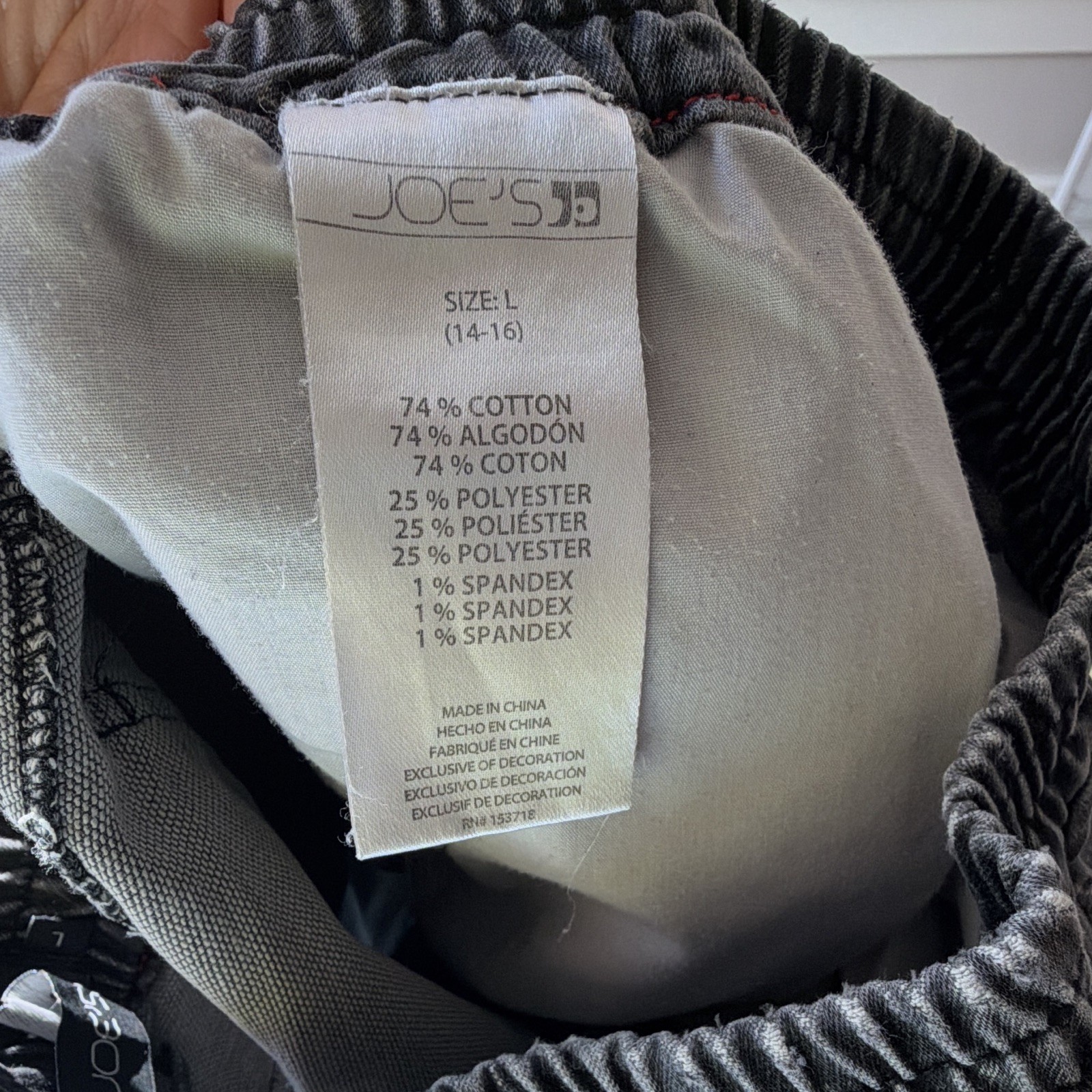 JOE’S Teens Gray Bermuda Shorts L Cotton Blend 10in Inseam Pockets