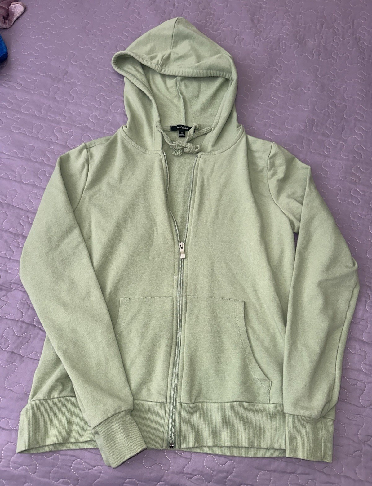 Ambiance Women’s Green Fleece Full Zip Hooded Hoodie Sweatshirt Size M
