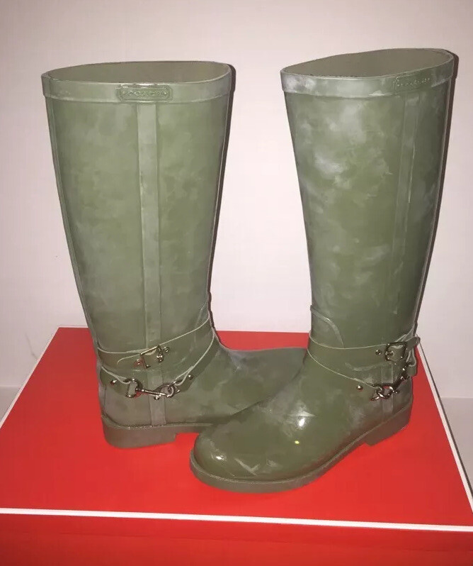 Brand New- Coach Lori Shiny Rubber RainBoots 35A7735-JNP Womens (Size 10)