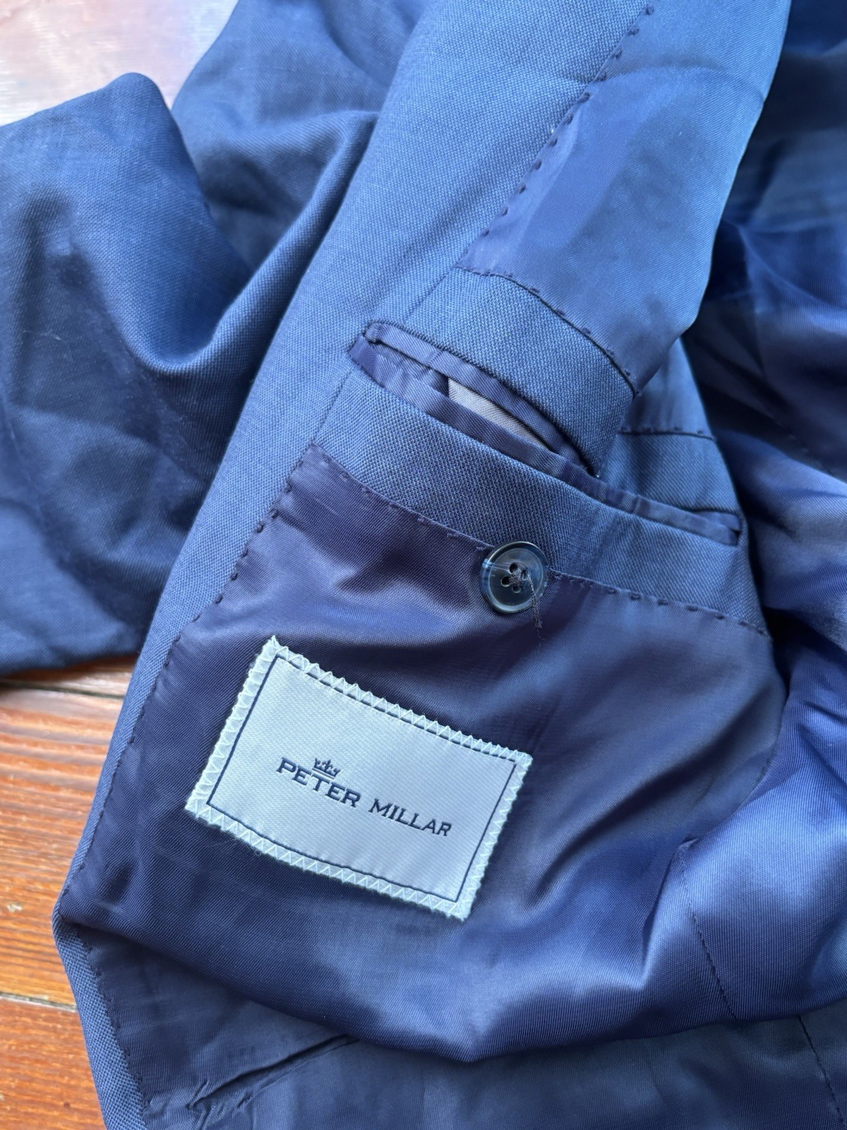 Mens Peter Millar Gray Blue Wool Sportcoat Blazer Jacket Size SEE PICS