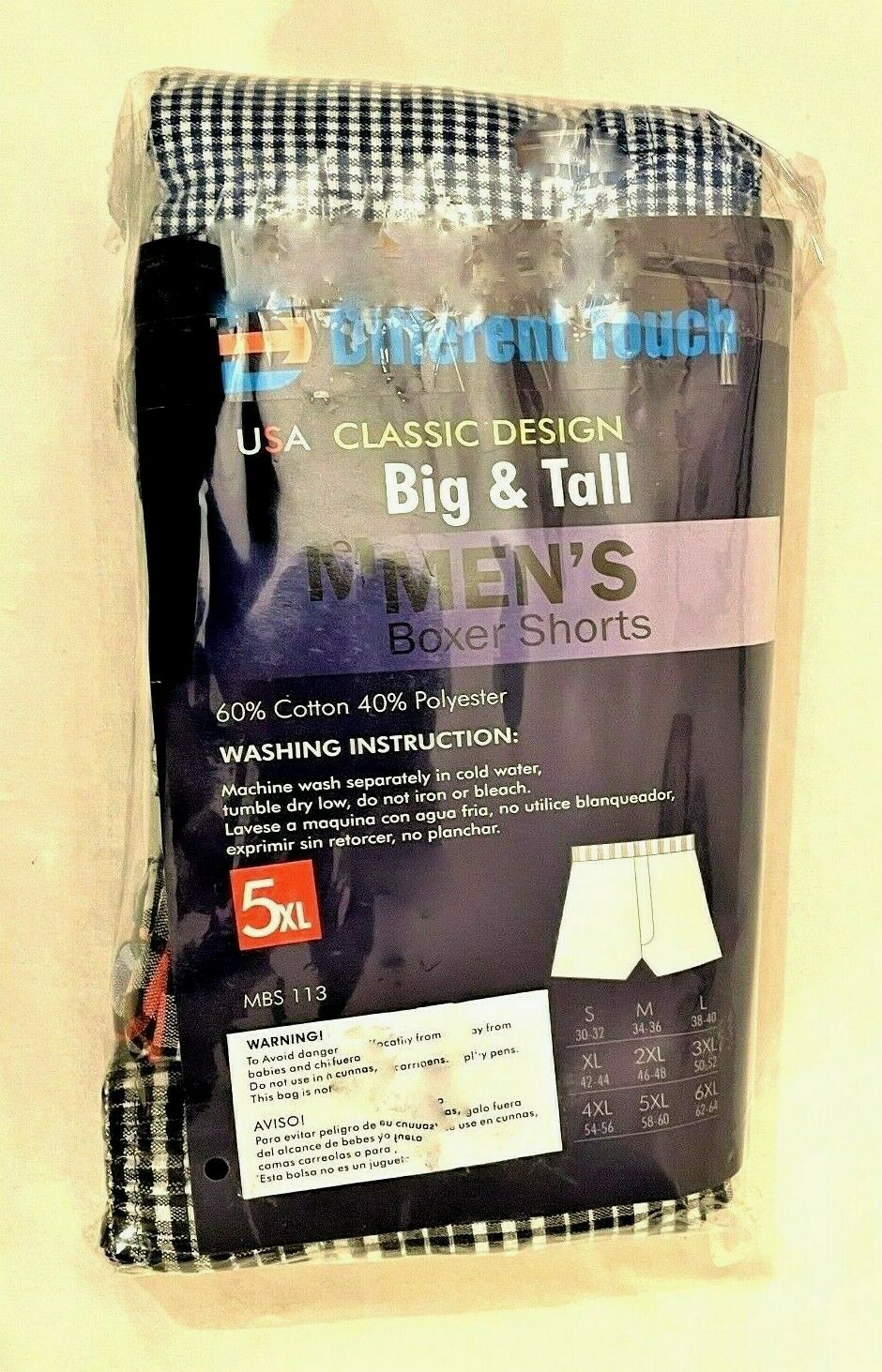 6 DIFFERENT TOUCH Men’s Boxer Shorts Briefs Underwear 3X-4X-5X-6X USA DESIGN