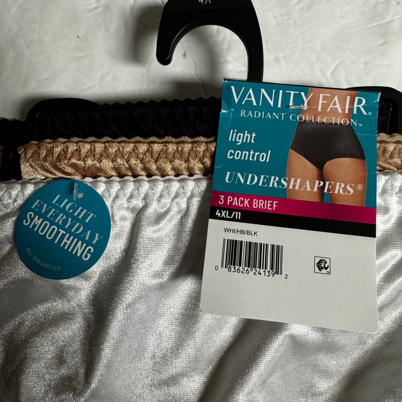 Vanity Fair Radiant Collection Undershapers 3 Pack Brief Light Control 4XL