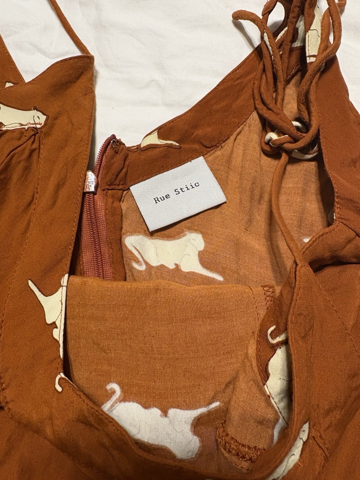 Rue Stiic Terracotta Panther Dress (Size S)