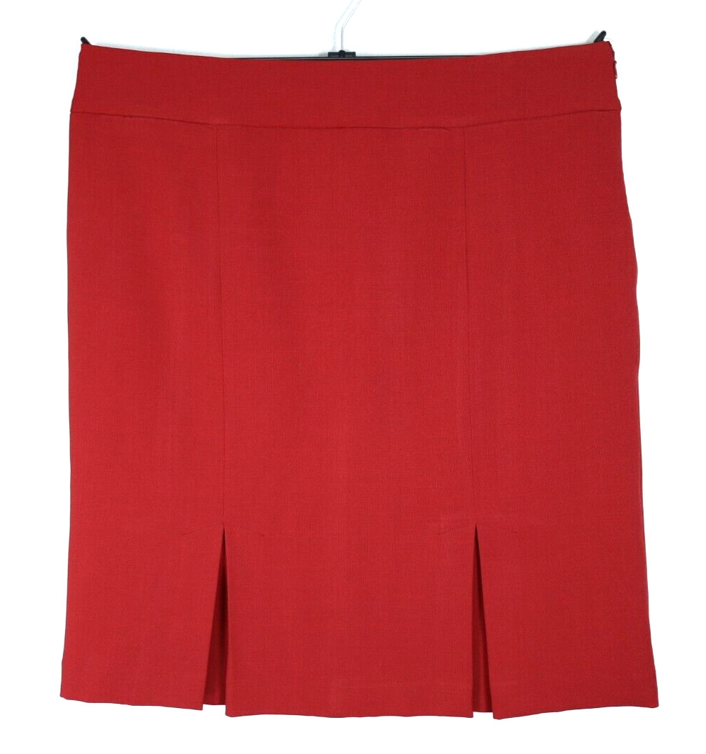 BLACK LABEL By EVAN PICONE Womens Polyester Pleated Skirt Lined Deep Red Size 16