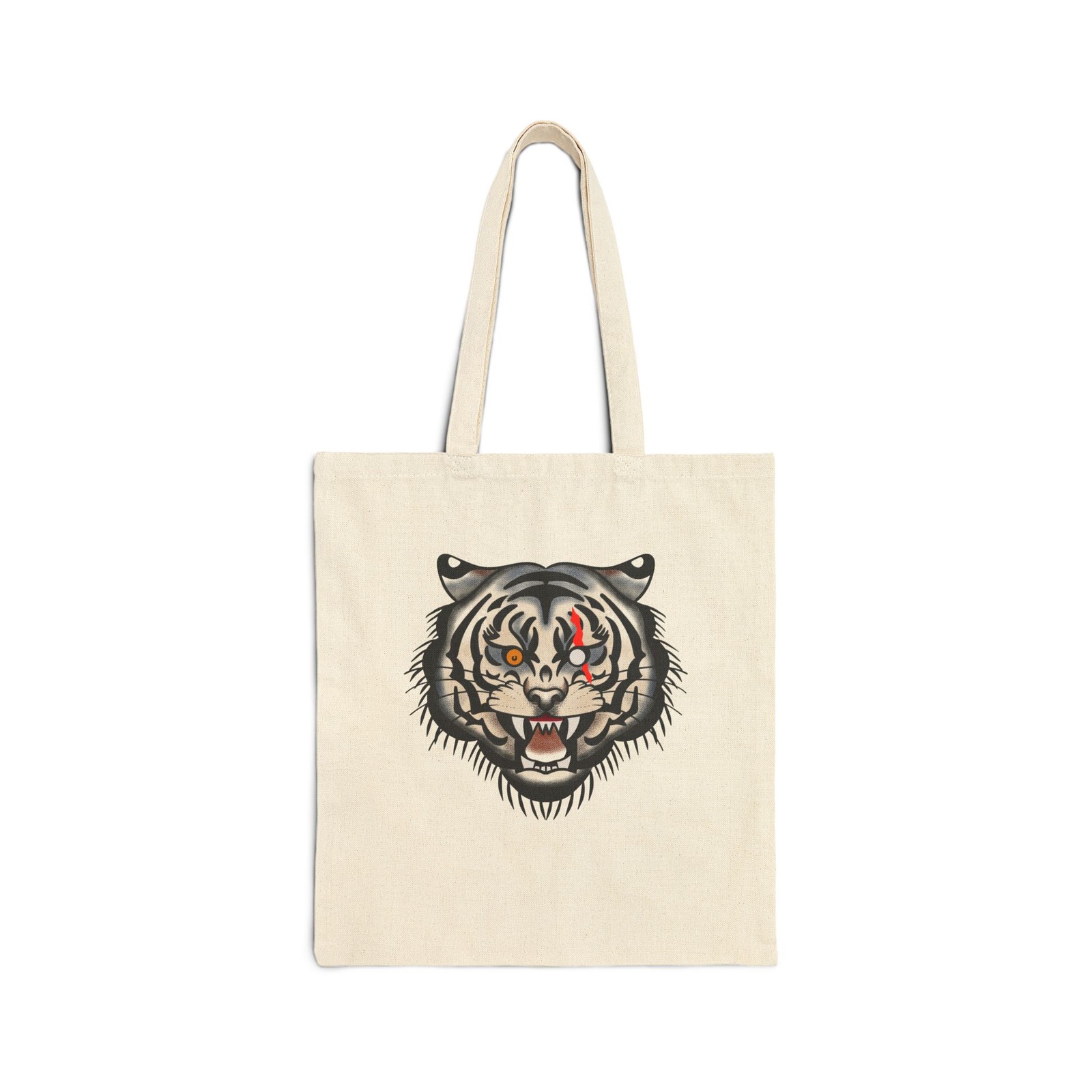 Tiger Head Tote | Vintage Tattoo Style Canvas Bag