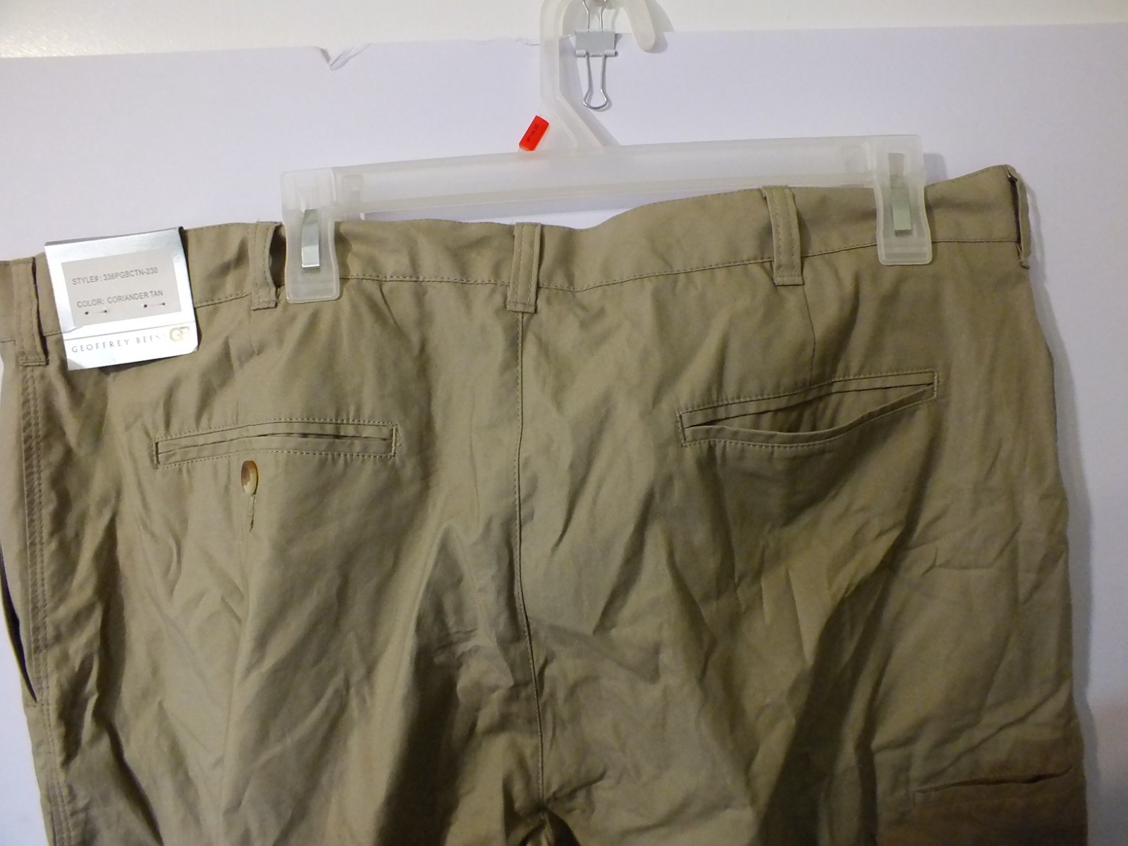 Geoffrey Beene Men’s Shorts Size 40 Tan Cotton NWT Flat Front YKK Zip 4 Pockets