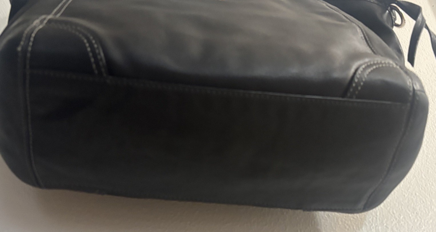 Coach Leah Black Leather Shoulder Bag 13172