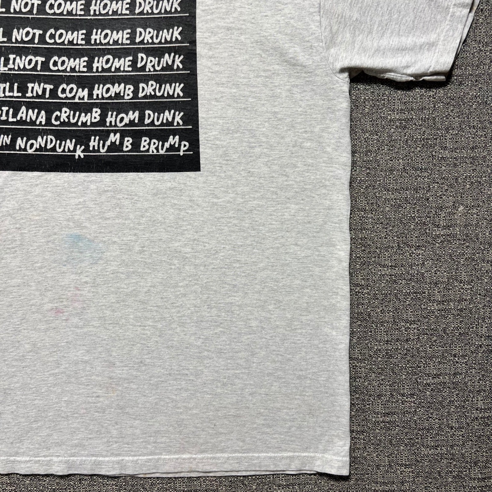 Vintage 90s Funny Drunk Chalkboard Graphic T Shirt Gray Mens XL Humor Beer Tee