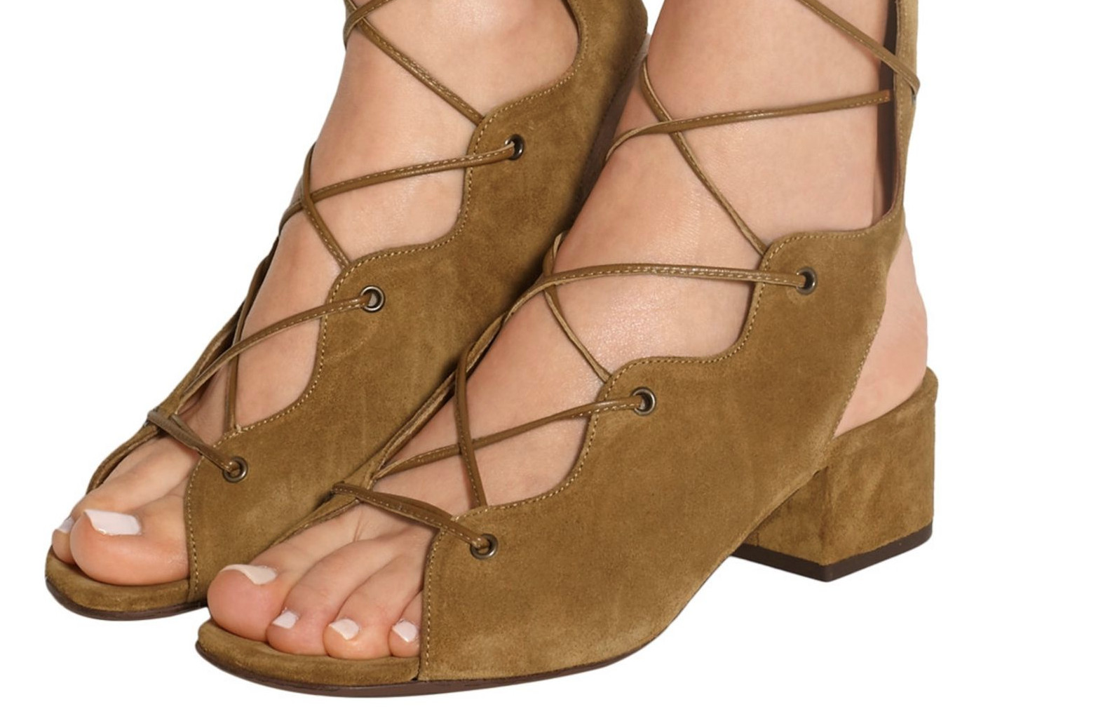 YSL Saint Laurent Babies Gladiator Sandal Shoe Boot Suede LaceUp IT37 US7 $1095