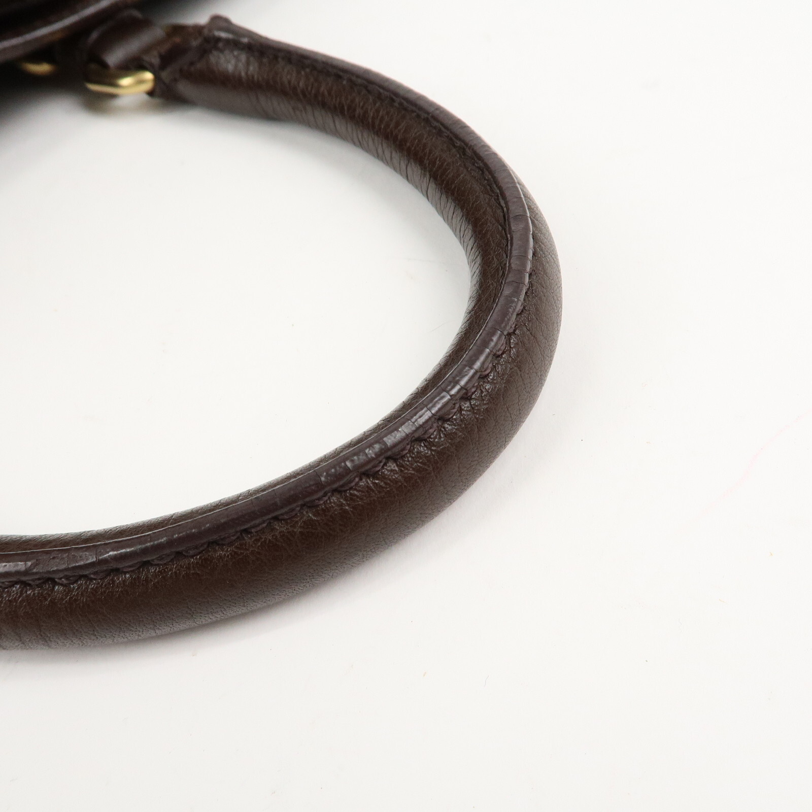 PRADA Logo Hand Bag Kahki Brown Nylon Leather BN1221 Auth Used