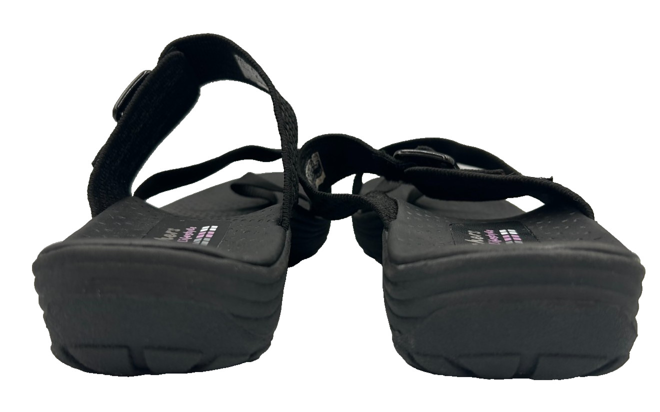 Skechers Women’s Reggae Cup Coffee Date Slip On Sandals Black Size:6.5 78i