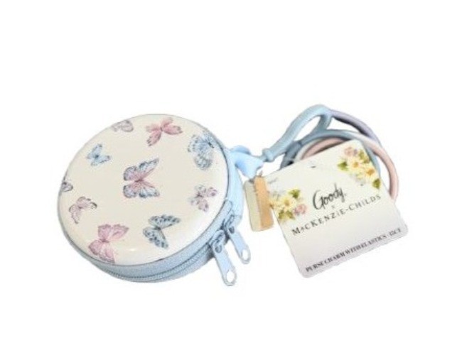 NEW Goody x MacKenzie Childs Elastic Pouch Butterfly Purse Charm 15 Count Bands