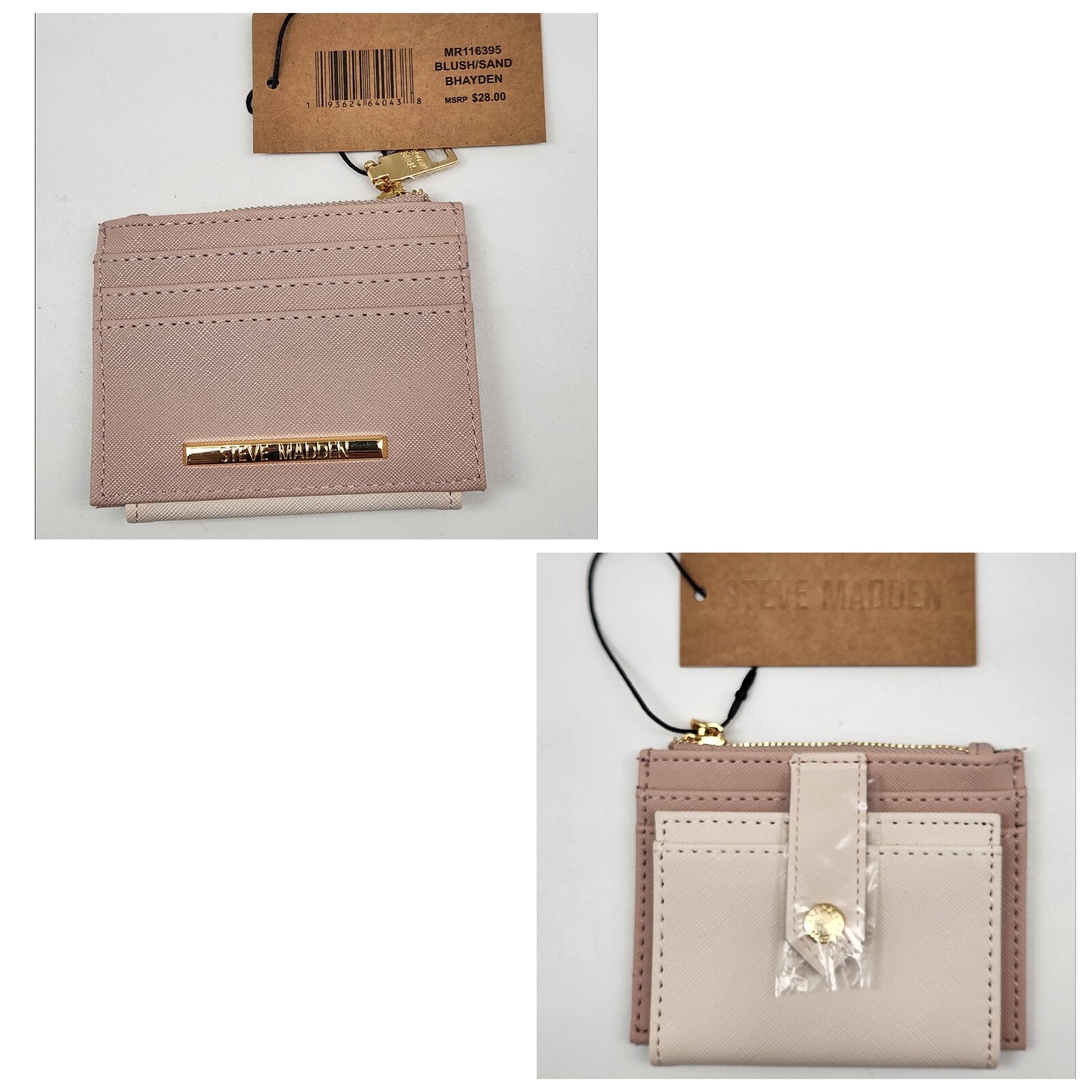 STEVE MADDEN Mini Wallets Zip x Cash Cards ID Blue Pink Beige Green Purple UPICK