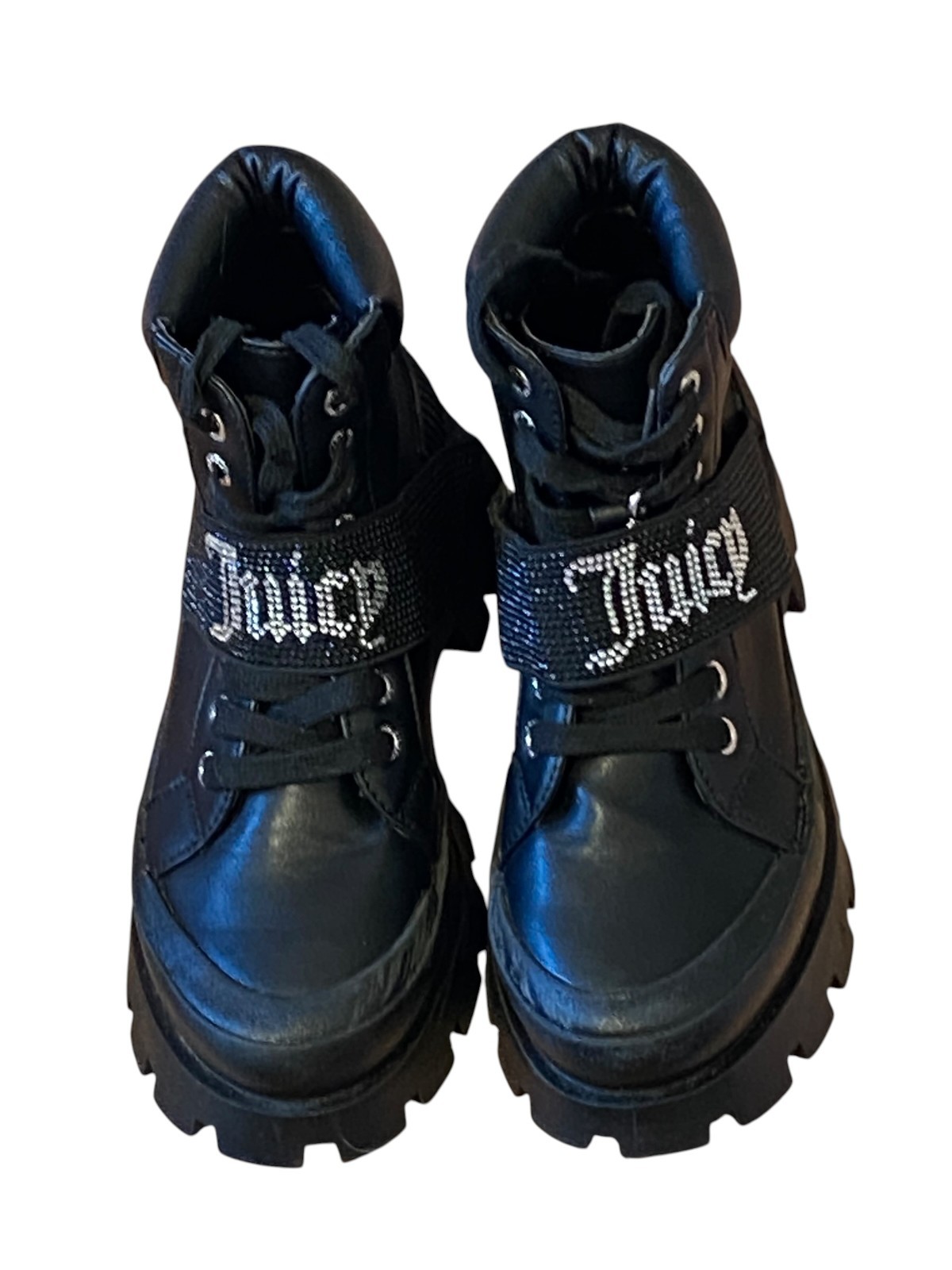 Juicy Couture Chunky Boots with Bejeweled Logo