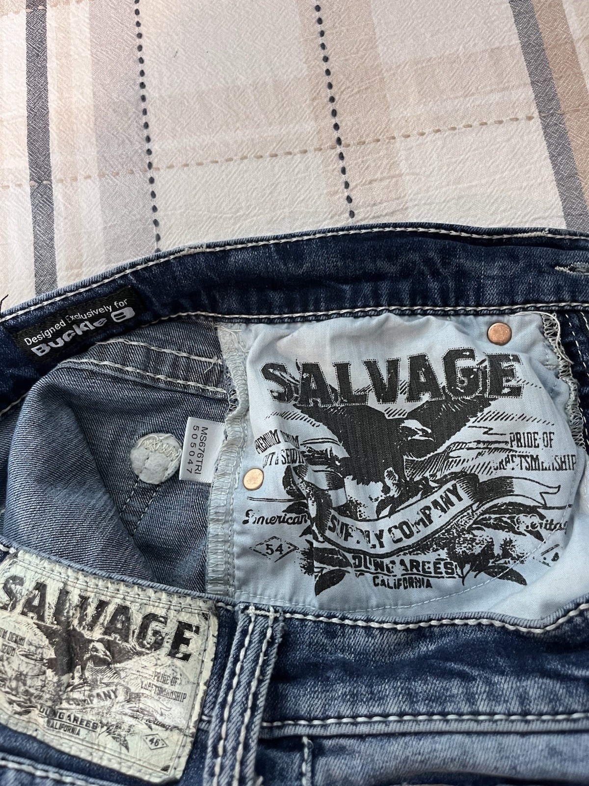 Salvage Supply Buckle Jeans Mens 29×30 Havoc Straight Slim Fit Stretch Denim
