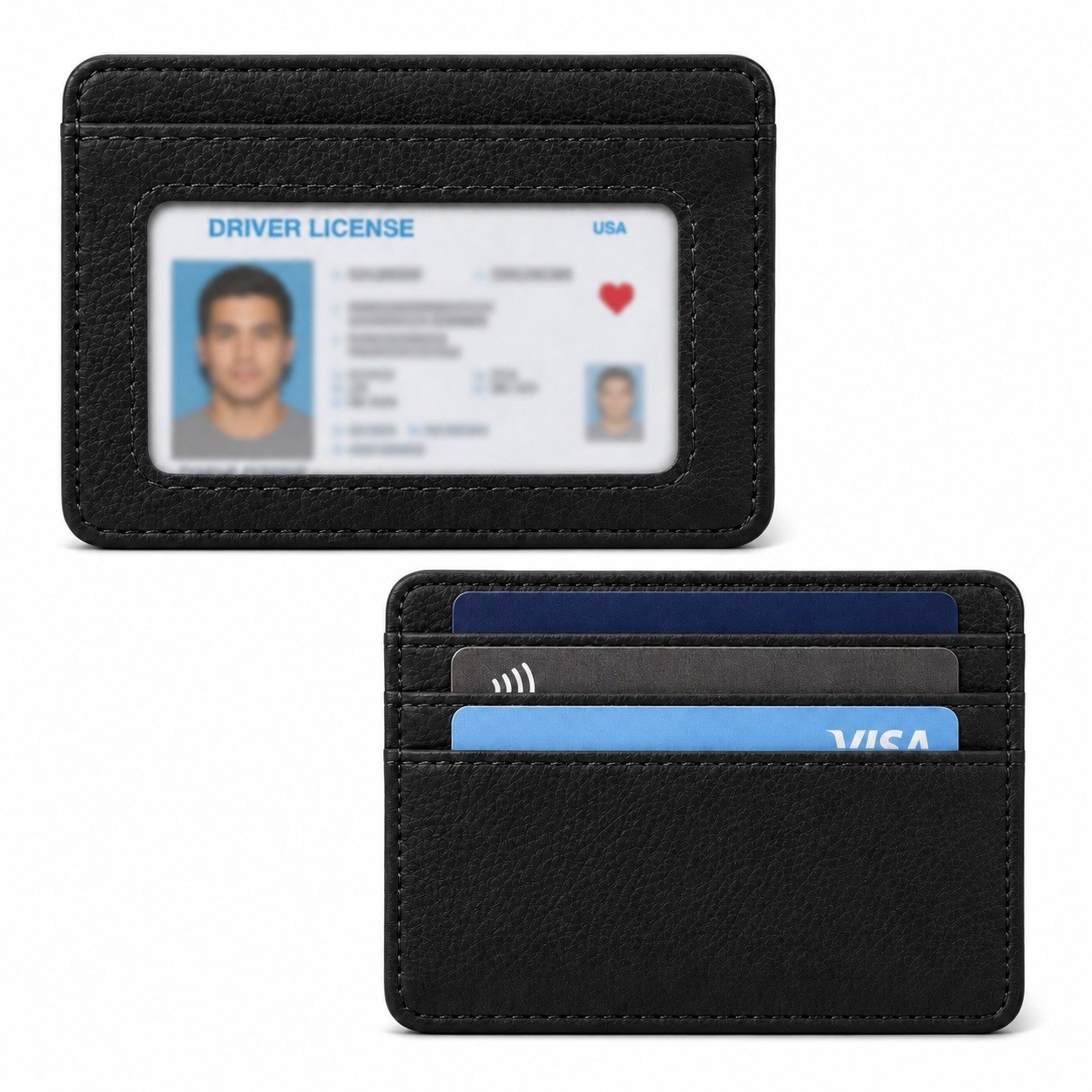 Slim Minimalist Front Pocket Wallet, Credit Card Holder ID Window Free Shipping