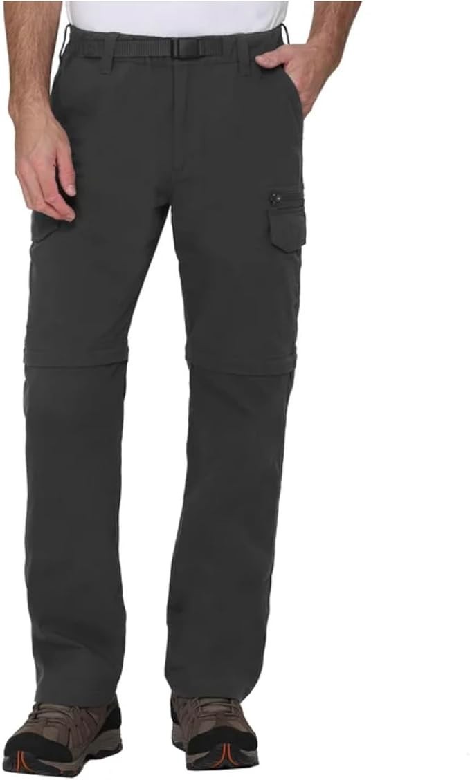 B.C. Clothing Men’s Convertible Stretch Cargo Short / Pants, Gray, Size XL X30
