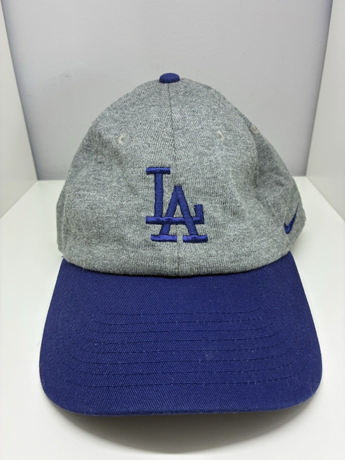 Nike Heritage 86 Dri Fit LA Dodgers Baseball Cap Hat Adjustable OS Gray Blue
