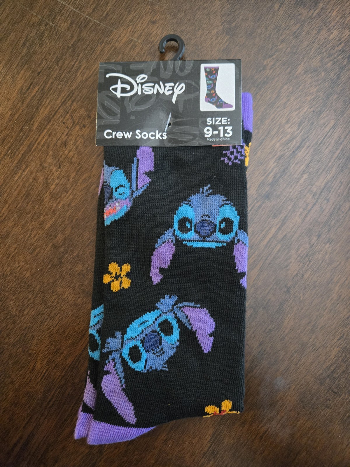 Disney Crew Socks Stitch Size 9-13 Lilo & Stitch