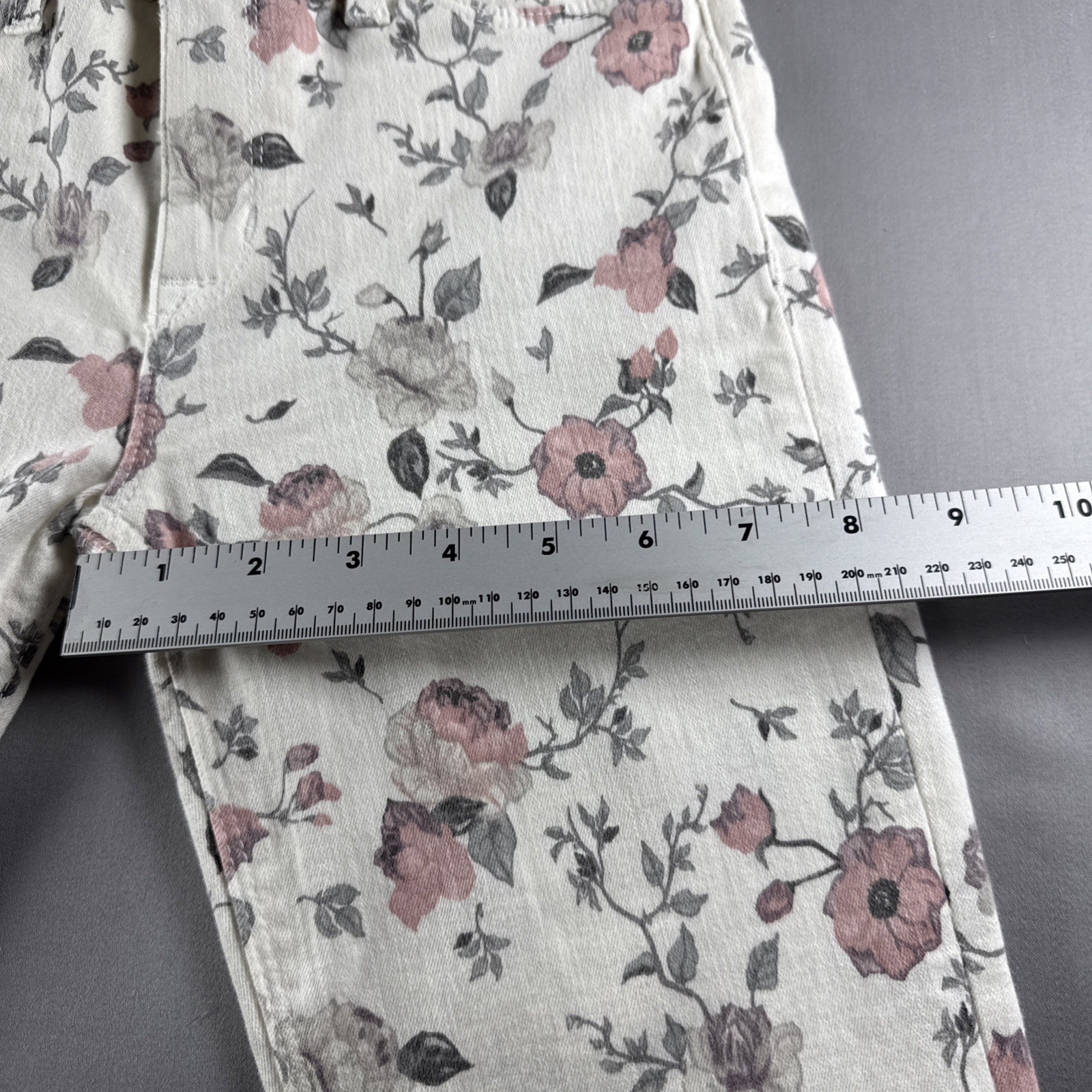 HUDSON Nico MidRise Super Skinny Jeans Suay Pink Floral Print Ankle Size 26