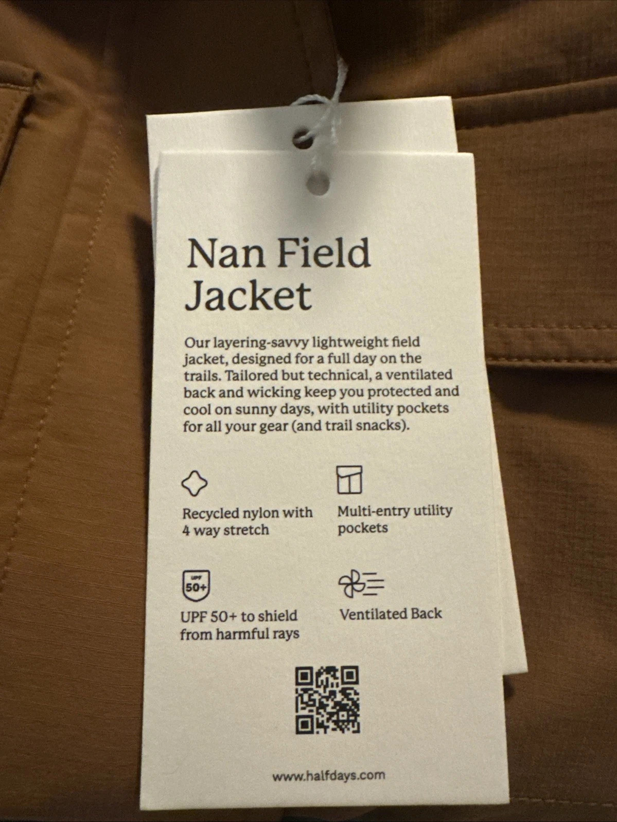 Halfdays Women’s Nan Field Jacket Full Zip Nuthatch Snap Button Size Large $145