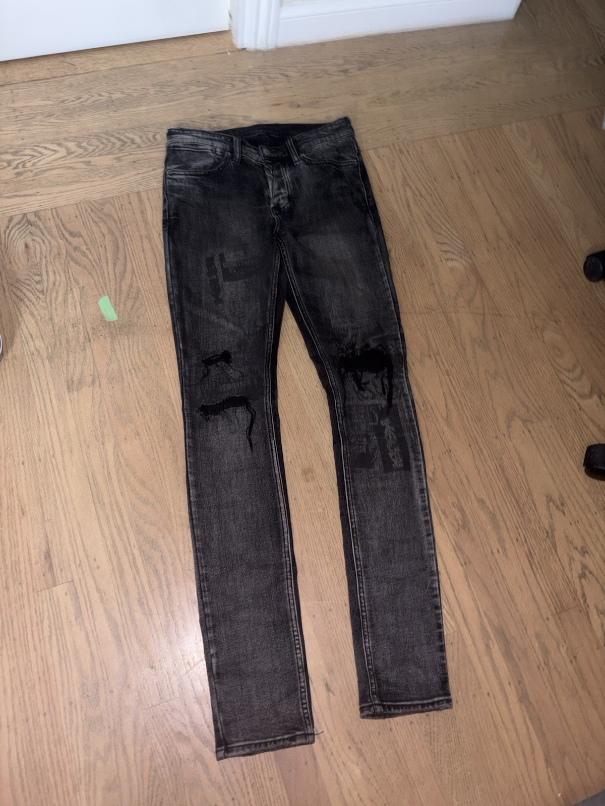 ksubi Men’s Black Denim Skinny Jeans Solid Pattern Regular Fit