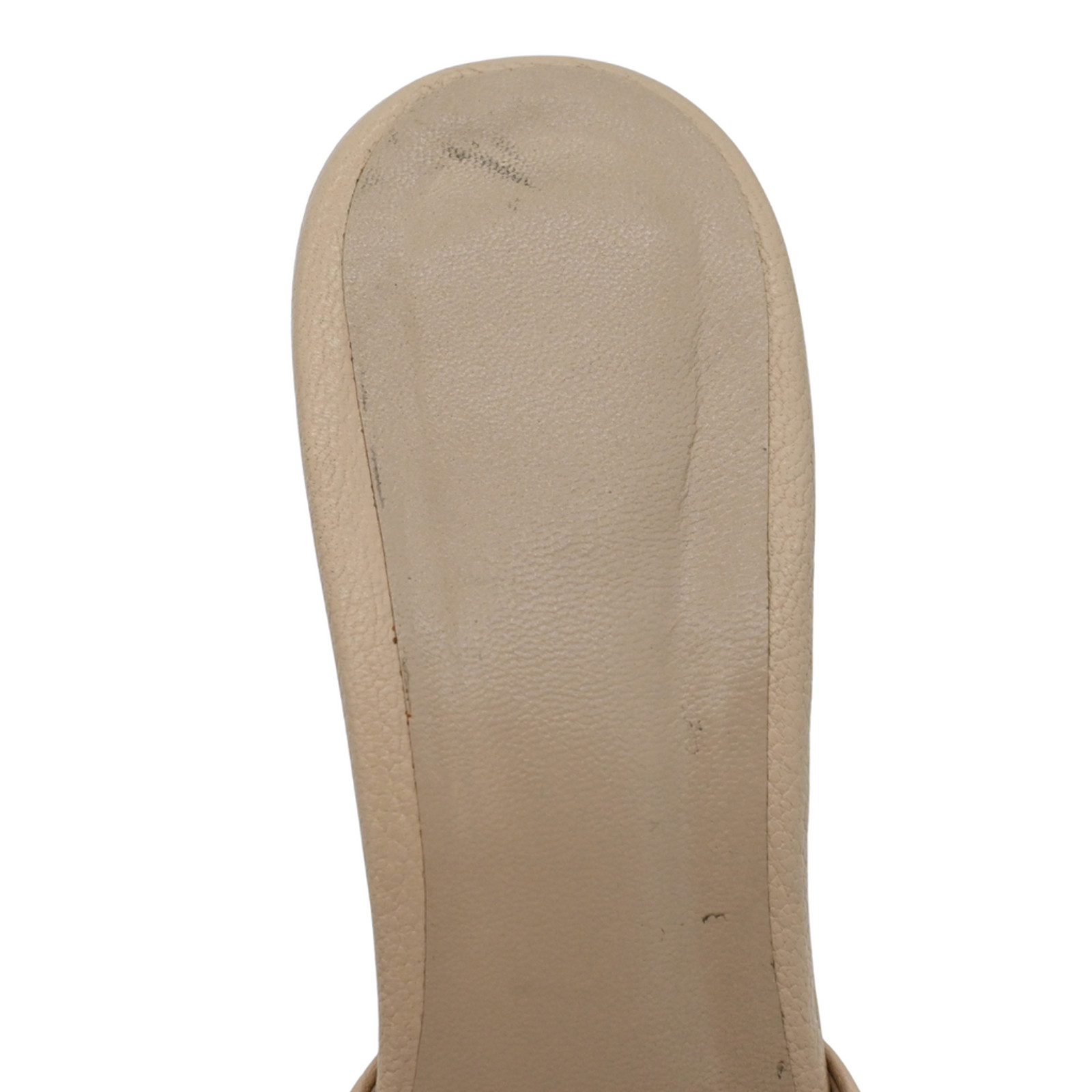 BY FAR | Nude Mora Leather Heel Mules Size 39