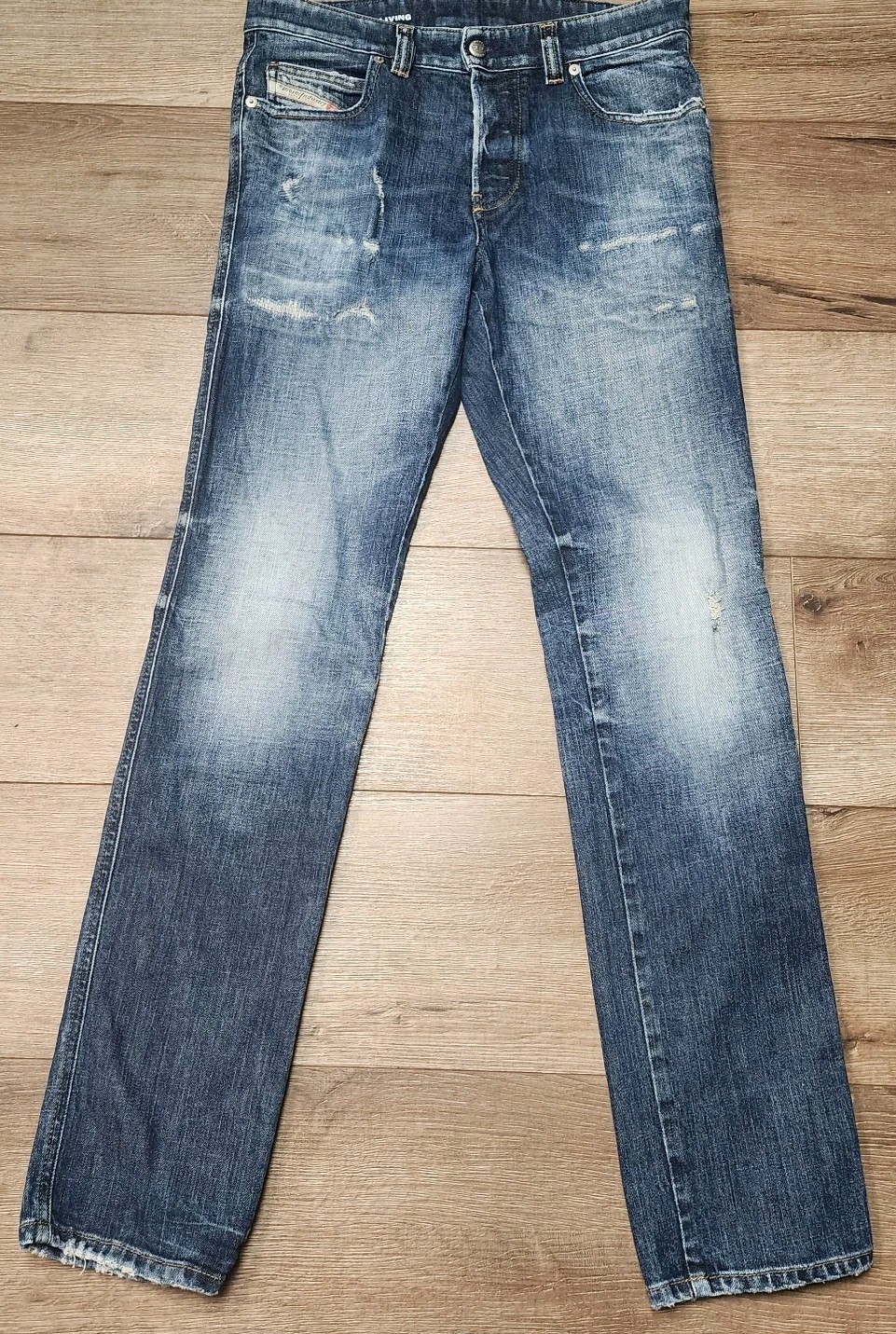 Diesel 1993 D-VYL Denim Blue 30W 32L Slim Jeans Distressed Buttonfly Stretch