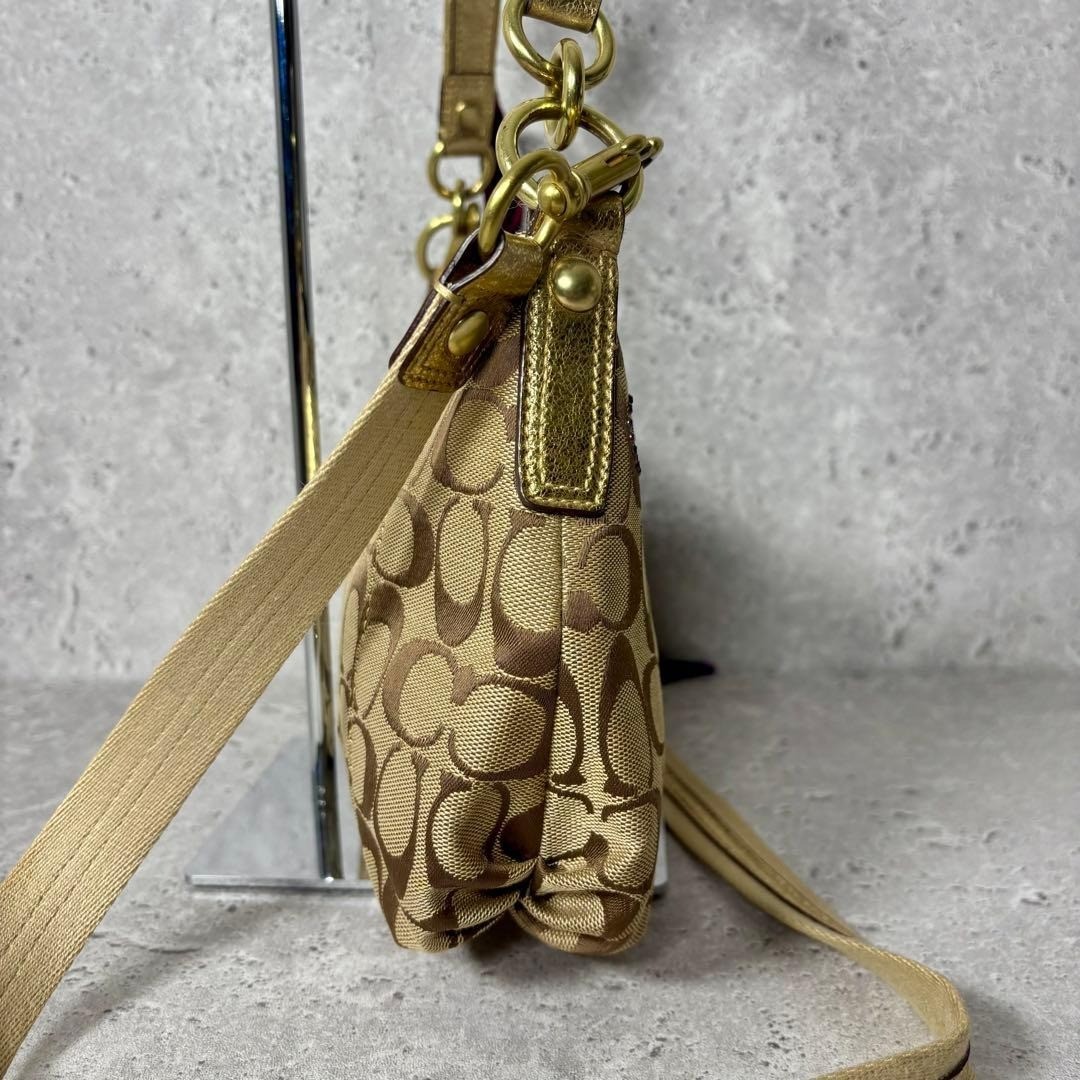 COACH Poppy Signature One Shoulder Bag 2Way Crossbody Charm Y2K Women [LS]