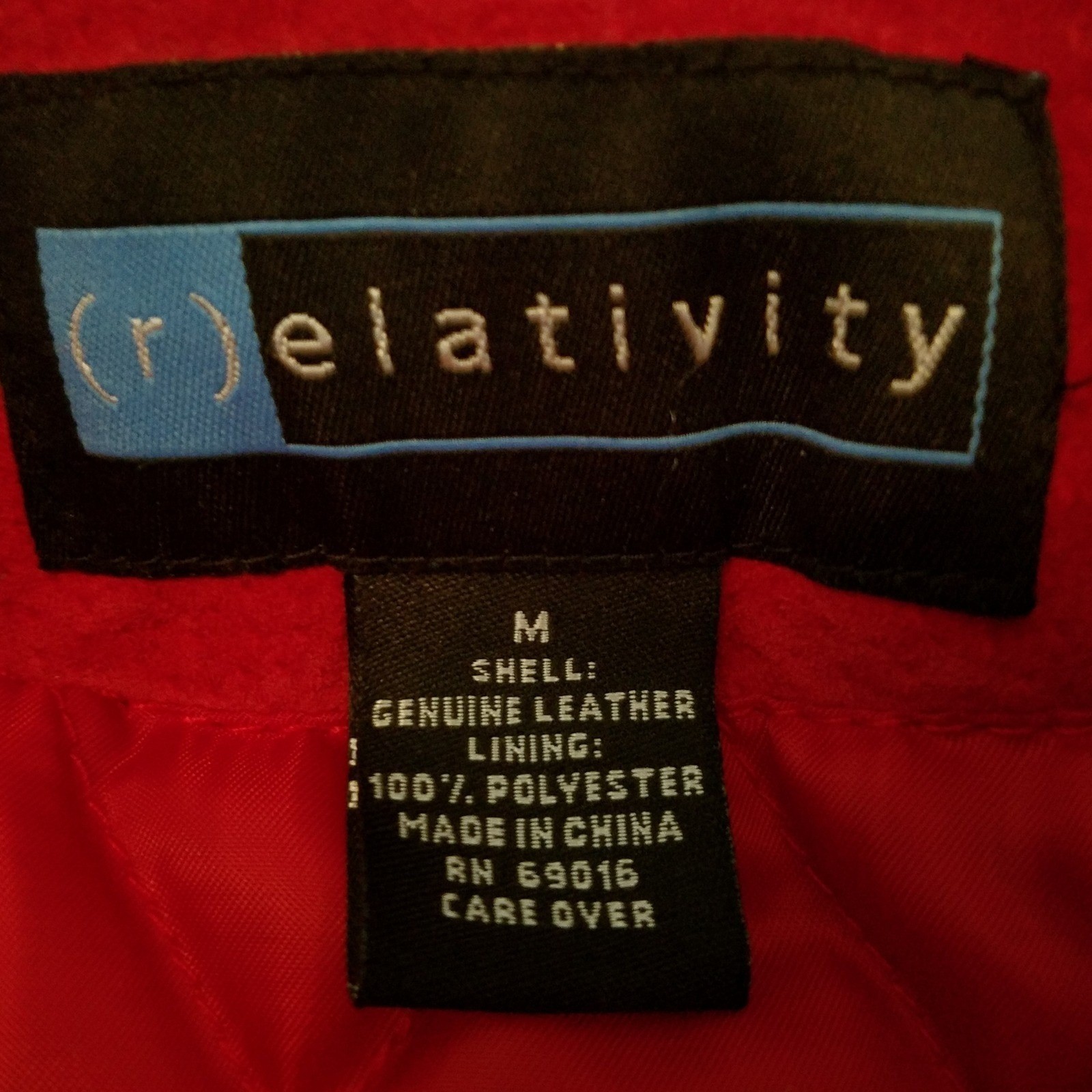 Relativity Red Genuine Suede Leather Zip Mock Neck Jacket M Moto Chic Streetwear