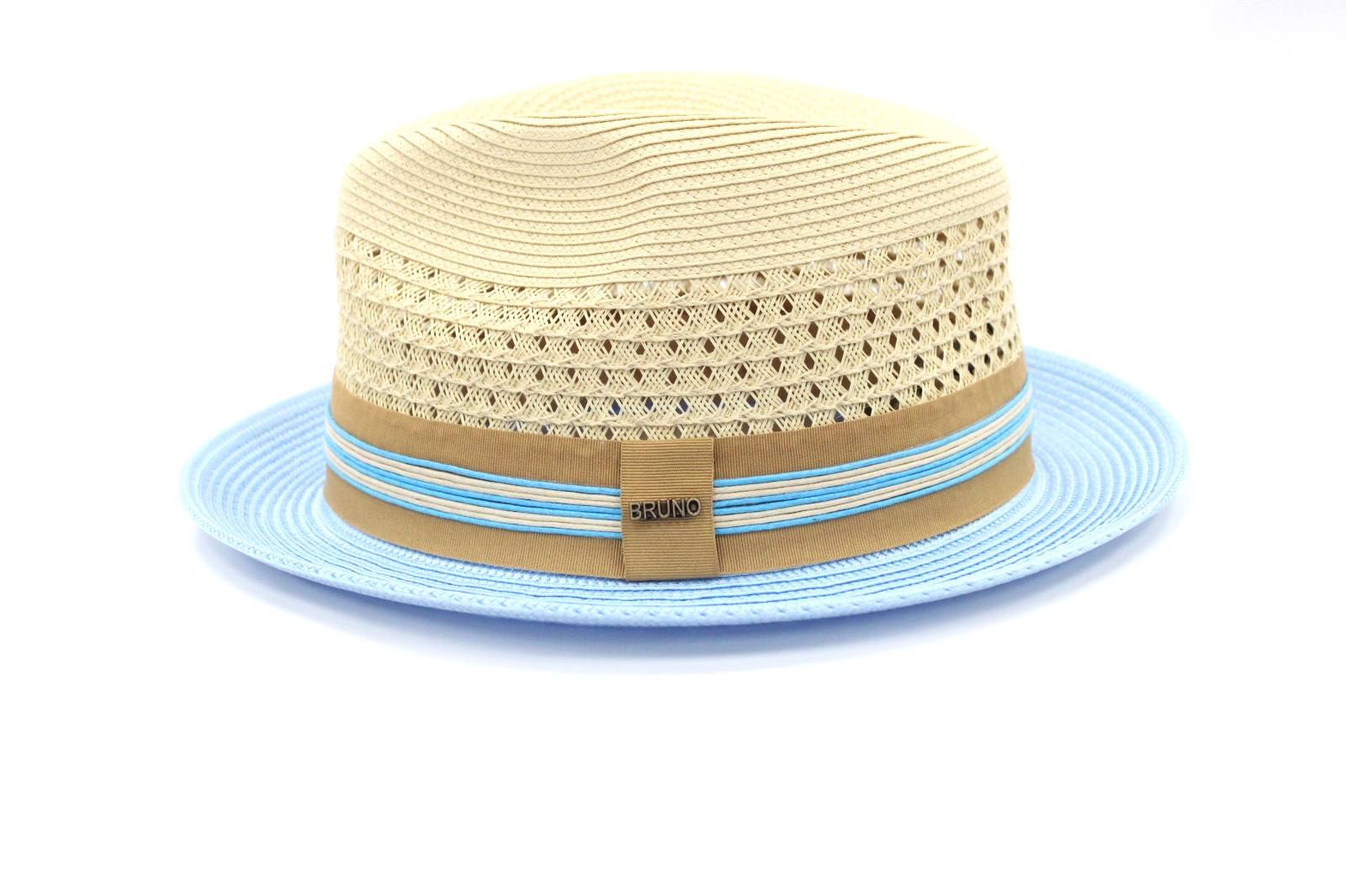 Men’s Bruno Capelo Fedora 100% Poly Braid Blue/Natural HW-799