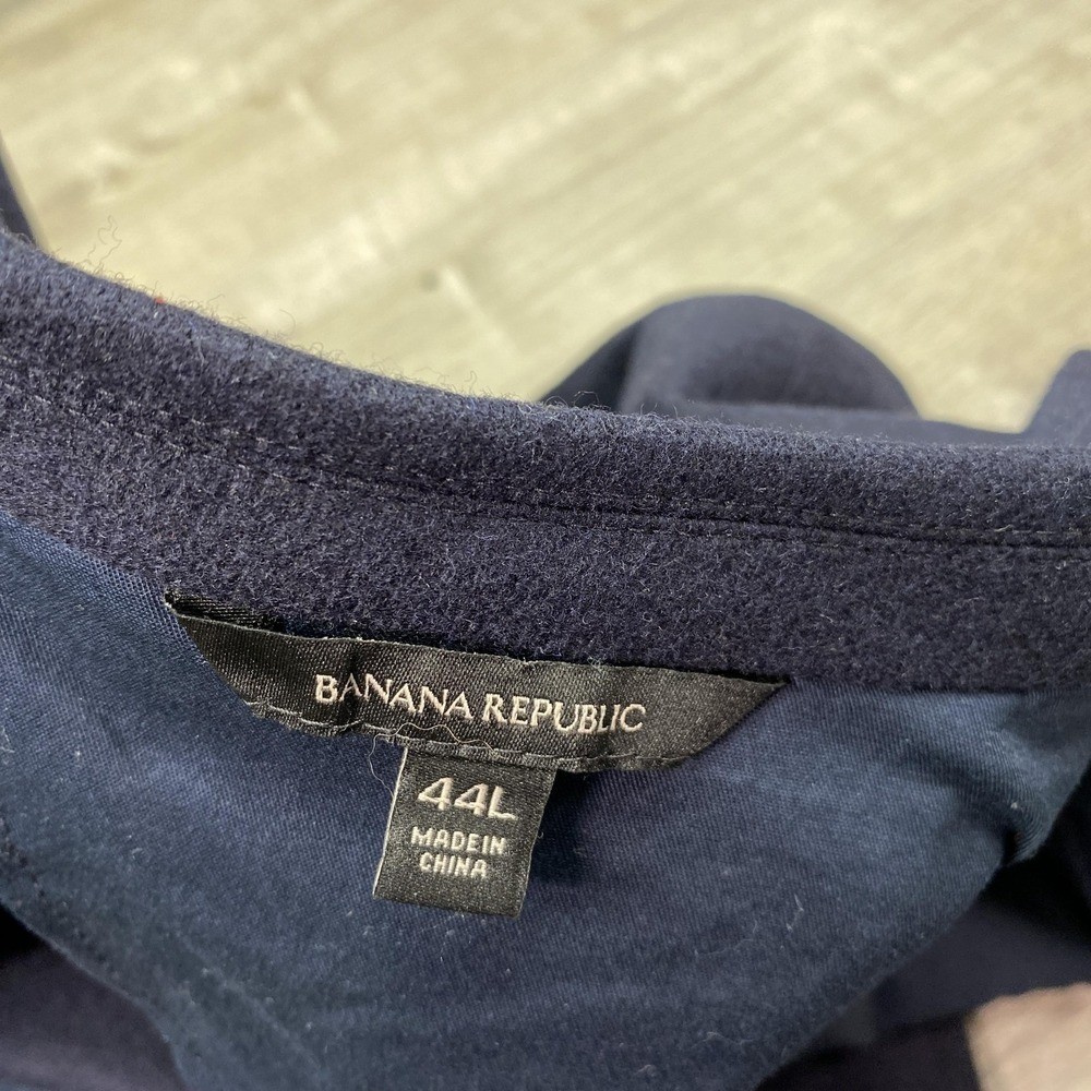 Banana Republic Blazer 44R Blue Wool Italian Mario Bellucci Surgeon Cuff