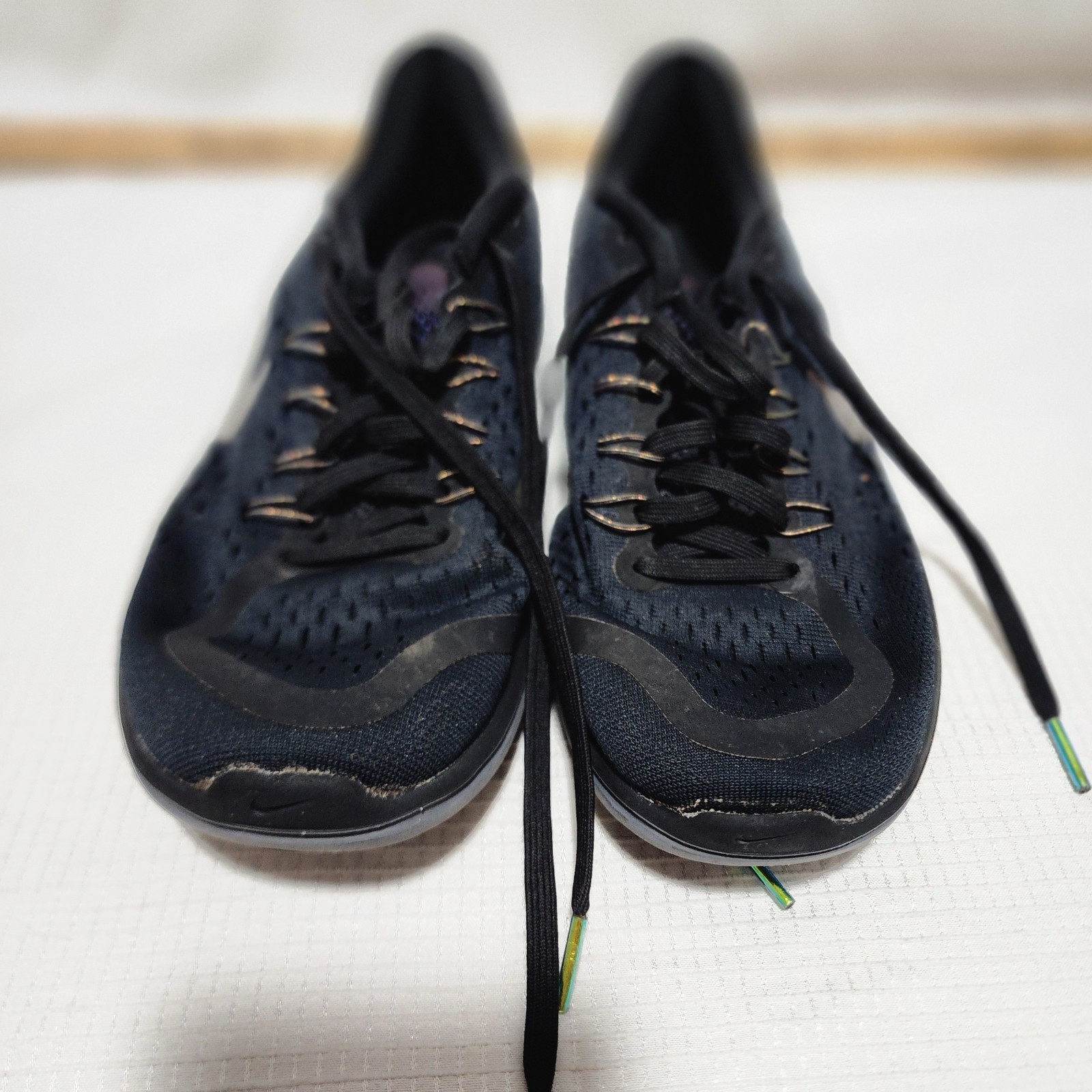 Nike Training Shoes Women’s Black With Iridescent Swosh Size 8